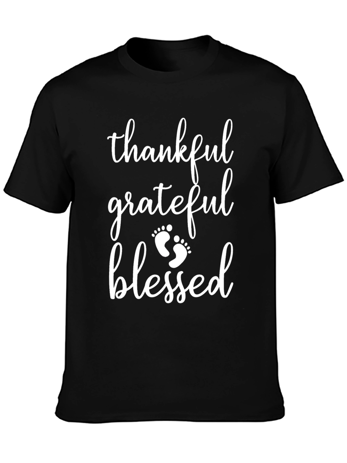Black Thankful Grateful Blessed Tee view 3