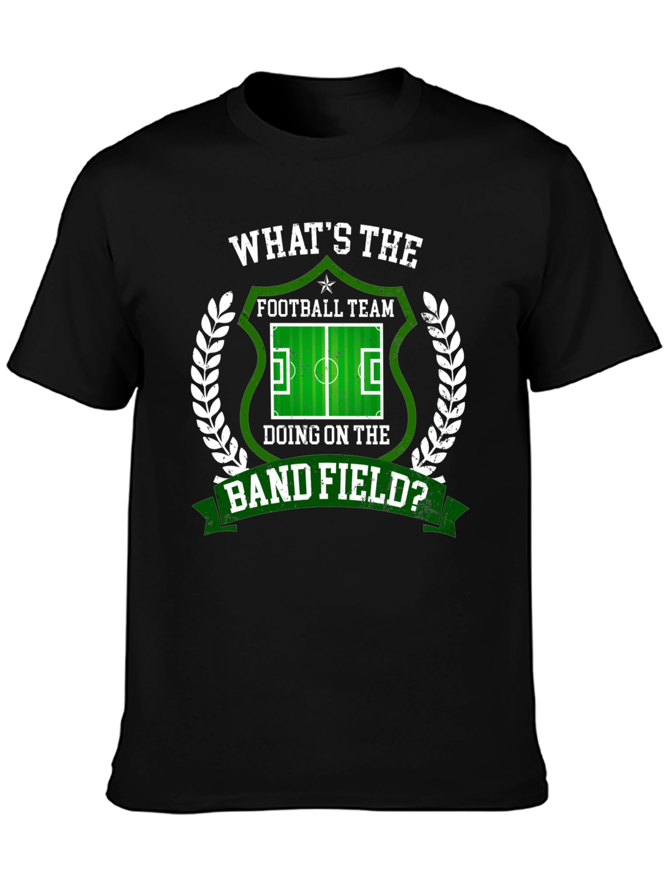 Black Funny Football Band Field Graphic T-Shirt view 3