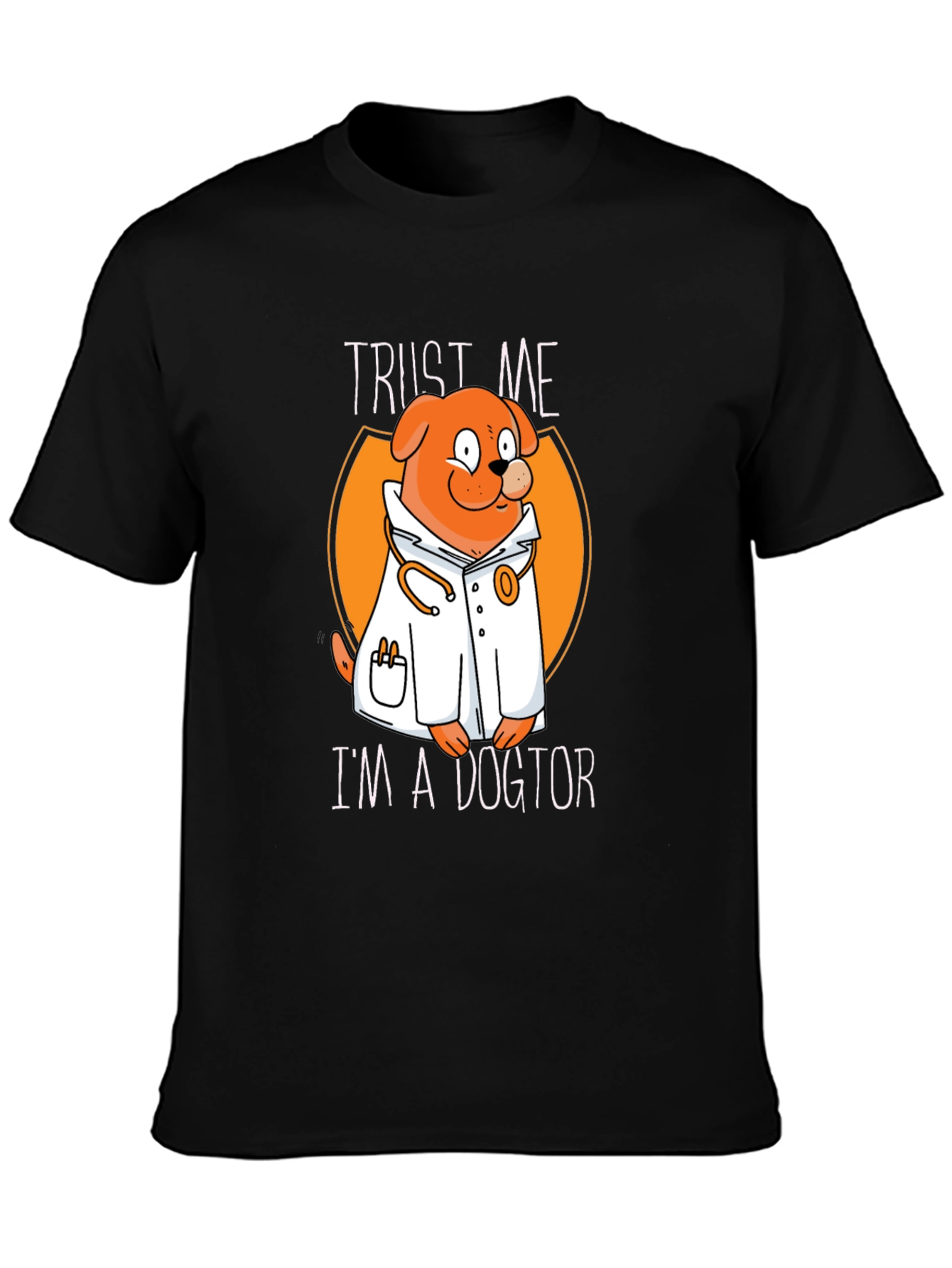 Black Trust Me I'm a Dogtor T-Shirt view 3