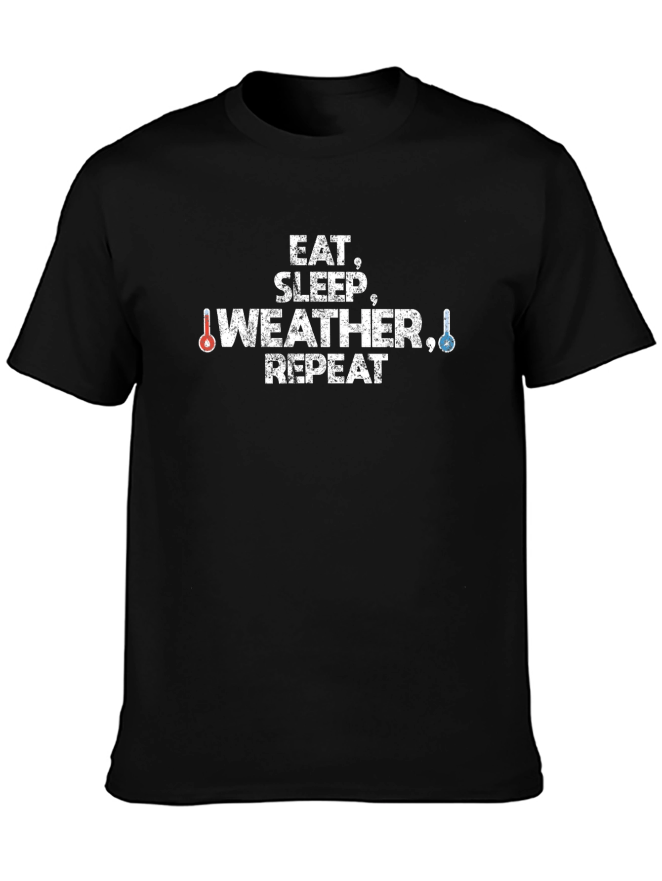 Black Eat, Sleep, Weather, Repeat Graphic Tee view 3