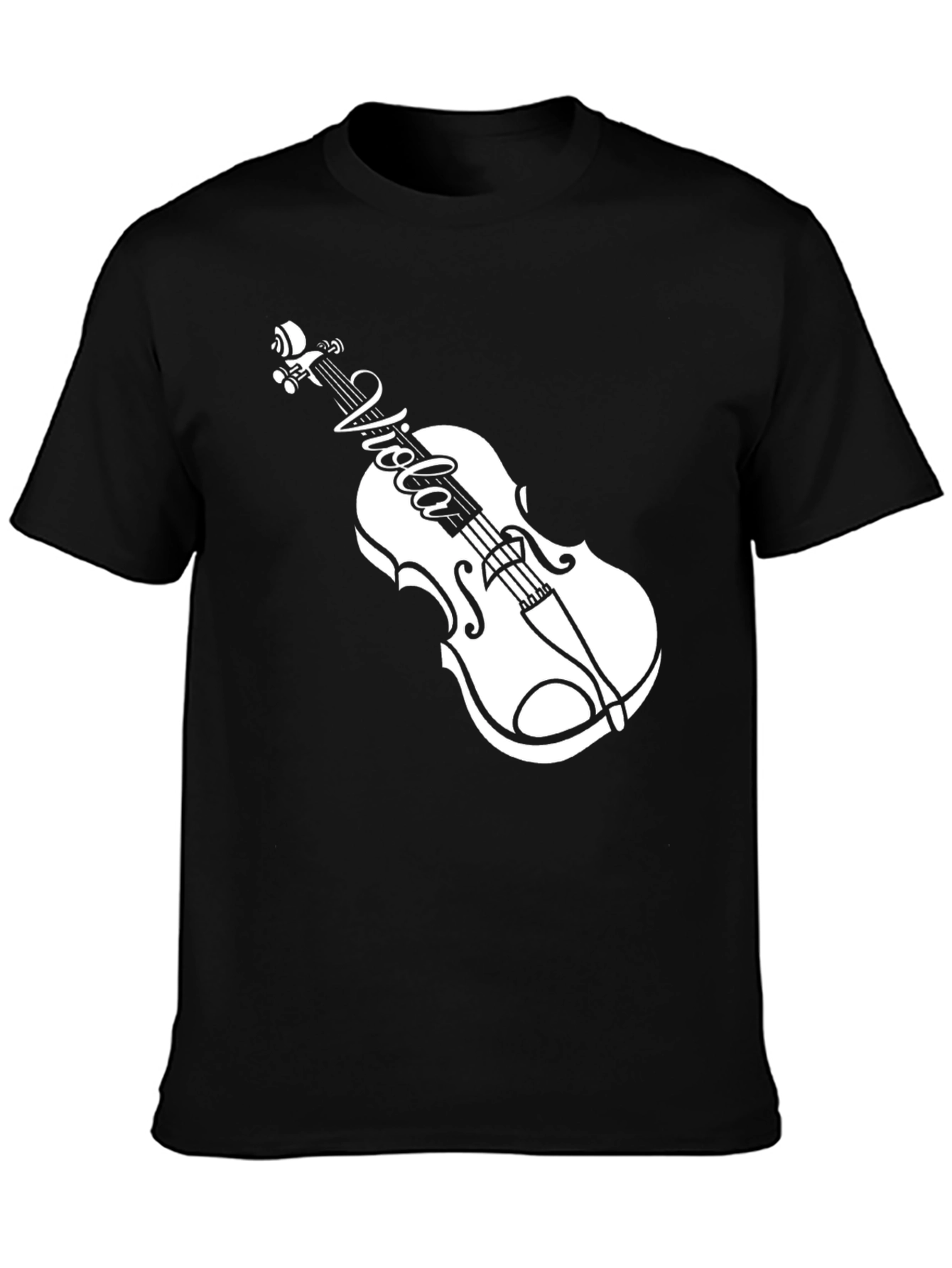 Black Viola Violin Black T-Shirt Music Lover Tee view 3
