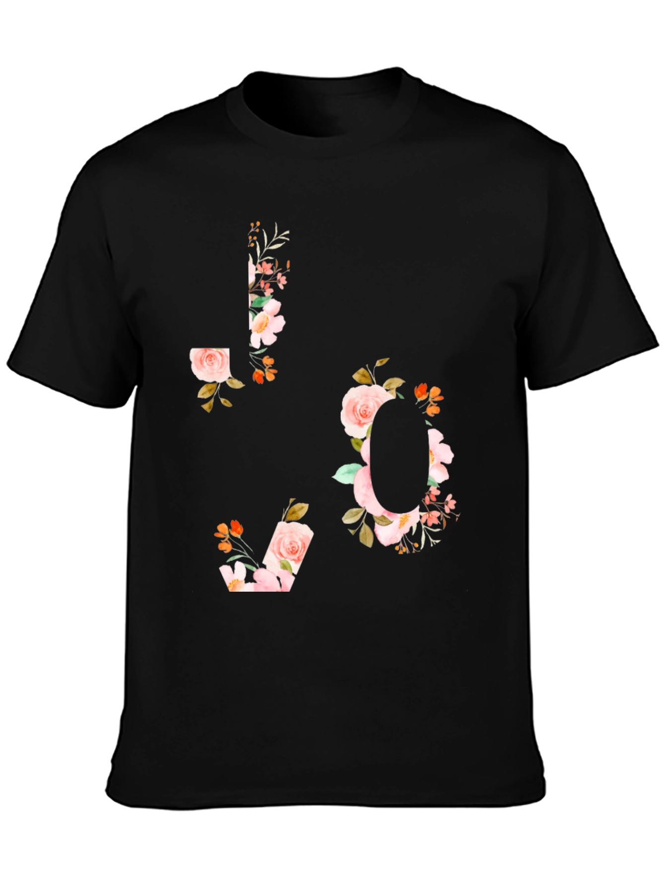Black Floral LOVE Graphic T-Shirt view 3