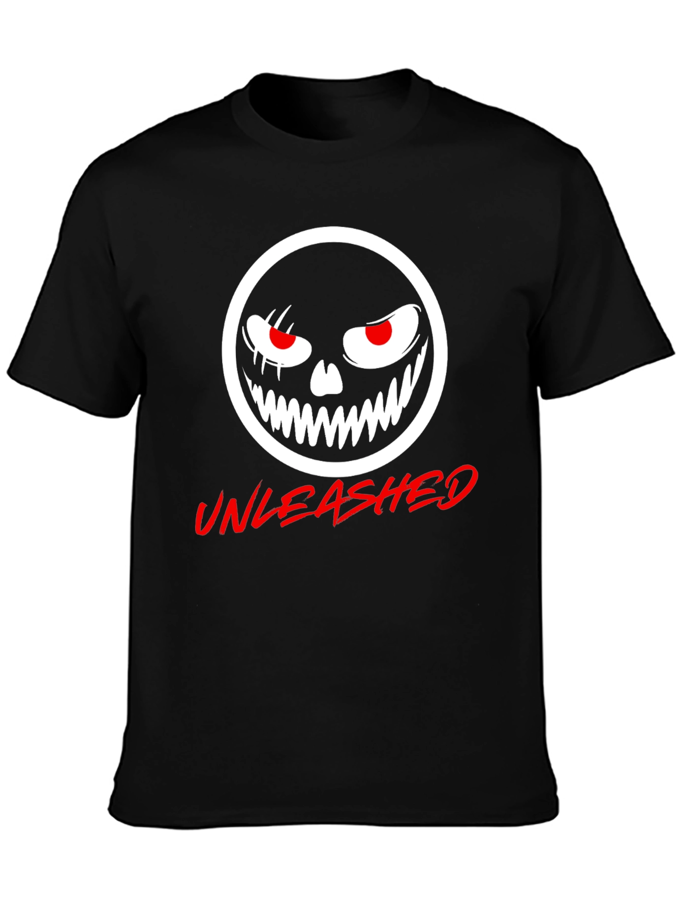 Black Unleashed Graphic Tee - Black Cotton T-Shirt view 3