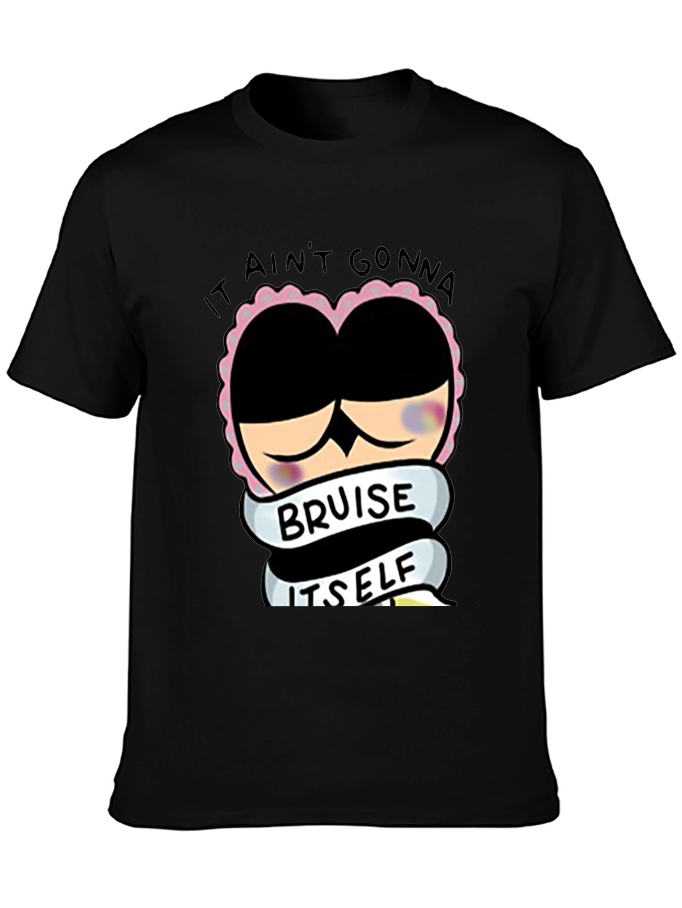 Black Funny Bruise Itself T-Shirt view 3