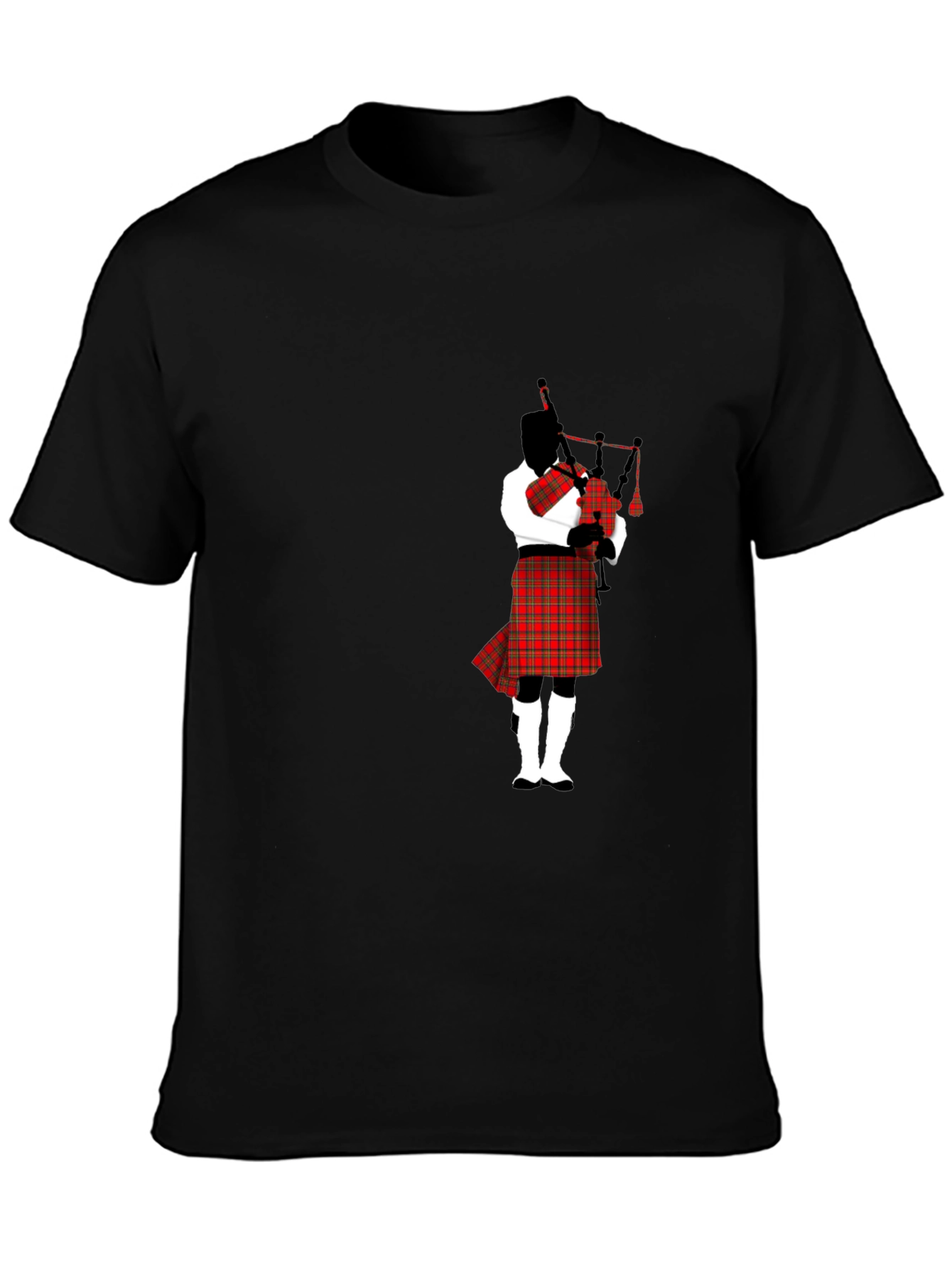 Black Bagpipe Player Black T-Shirt view 3