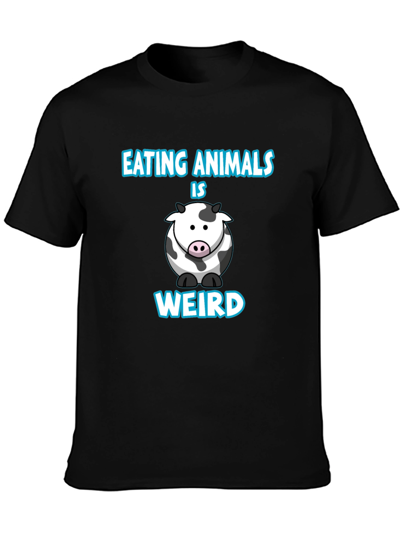 Black Eating Animals Is Weird T-Shirt view 3