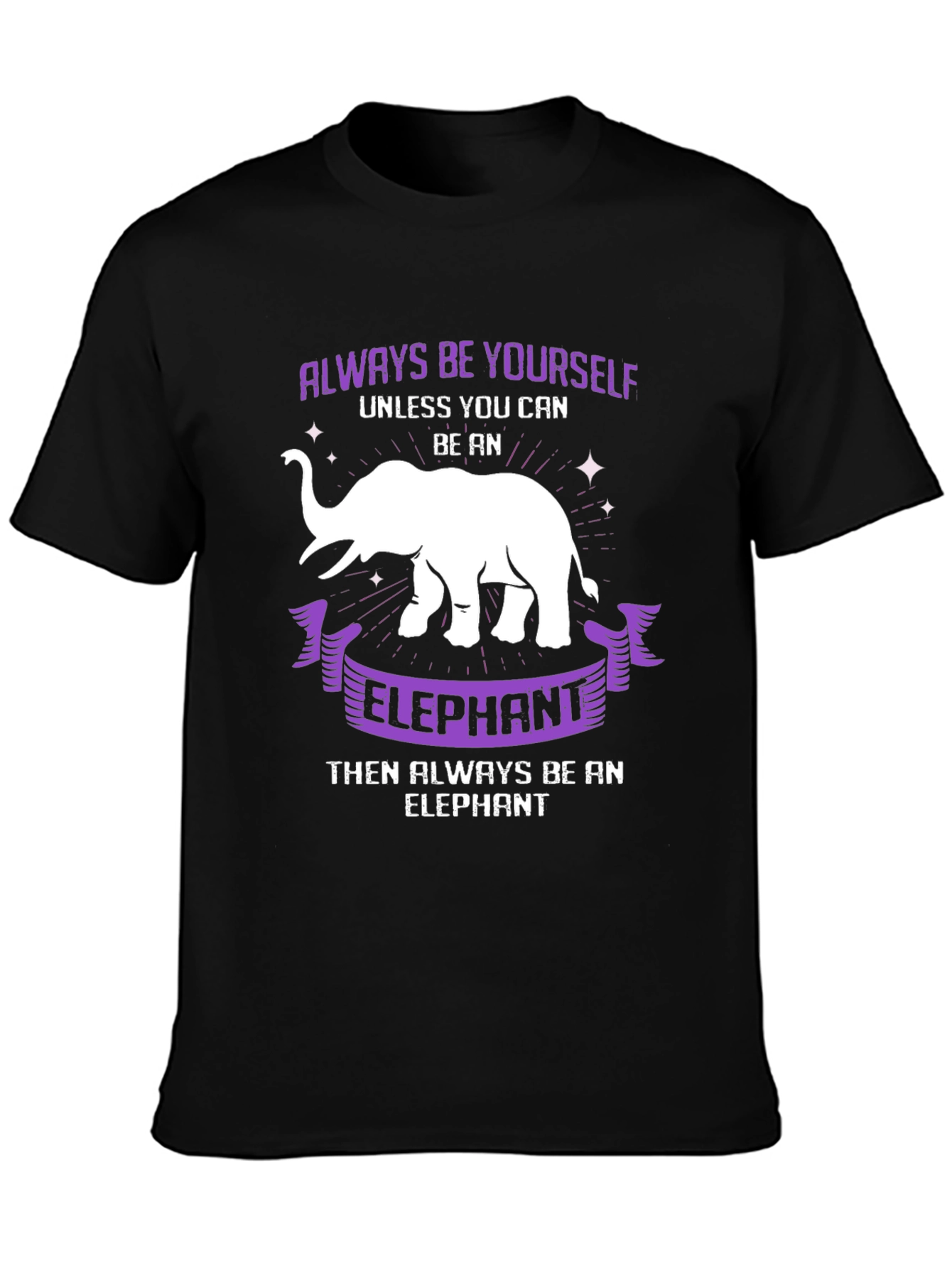 Black Always Be Yourself Elephant T-Shirt view 3