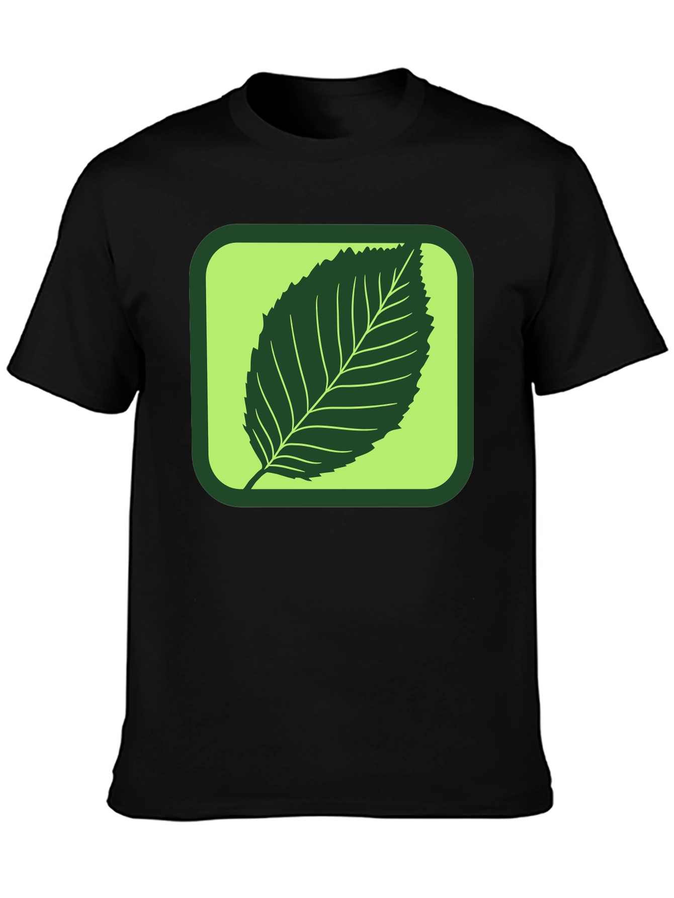 Black Leaf Graphic Tee - Nature Inspired Style view 3