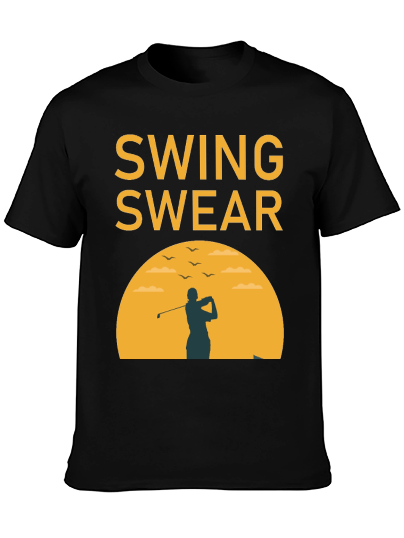 Black Swing Swear Golf T-Shirt view 3