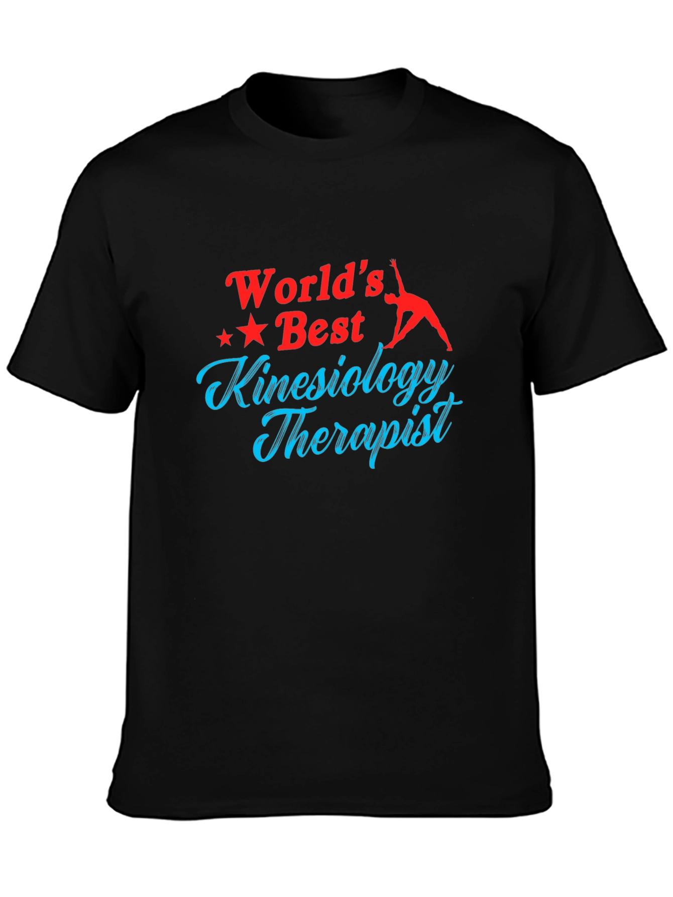 World's Best Kinesiology Therapist Black T-Shirt - 3