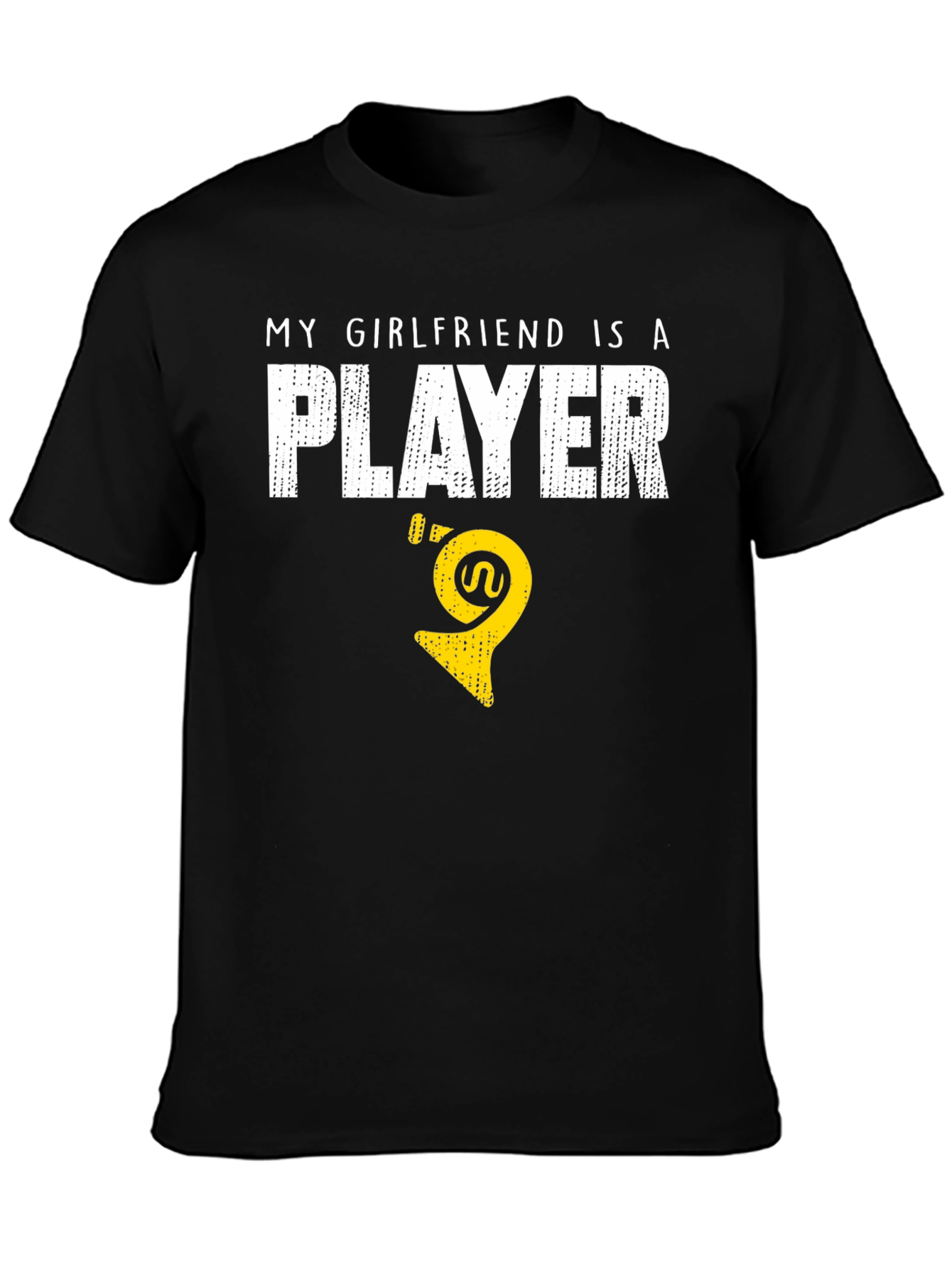Black My Girlfriend Is A Player - T-Shirt view 3