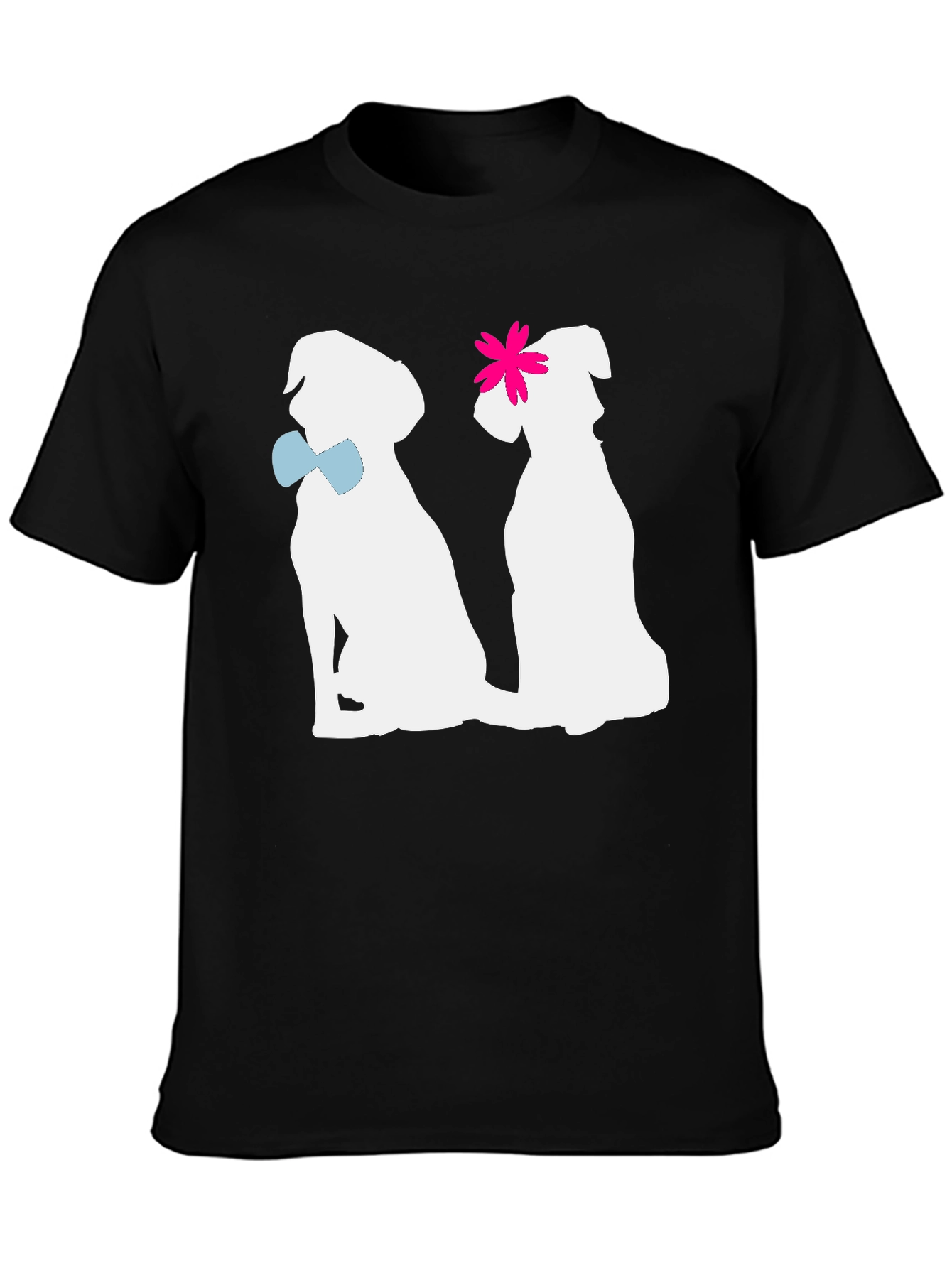 Black Couple Dogs Graphic T-Shirt view 3