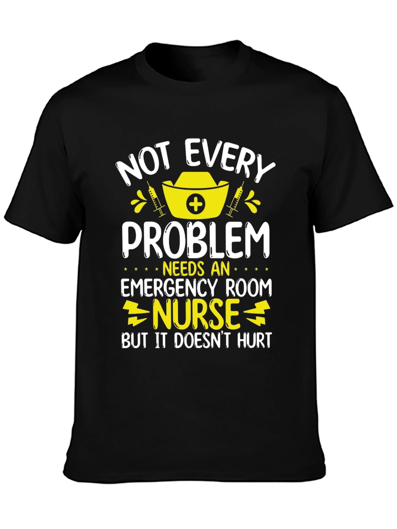 Black Emergency Room Nurse T-Shirt - Funny Nurse Gift view 3