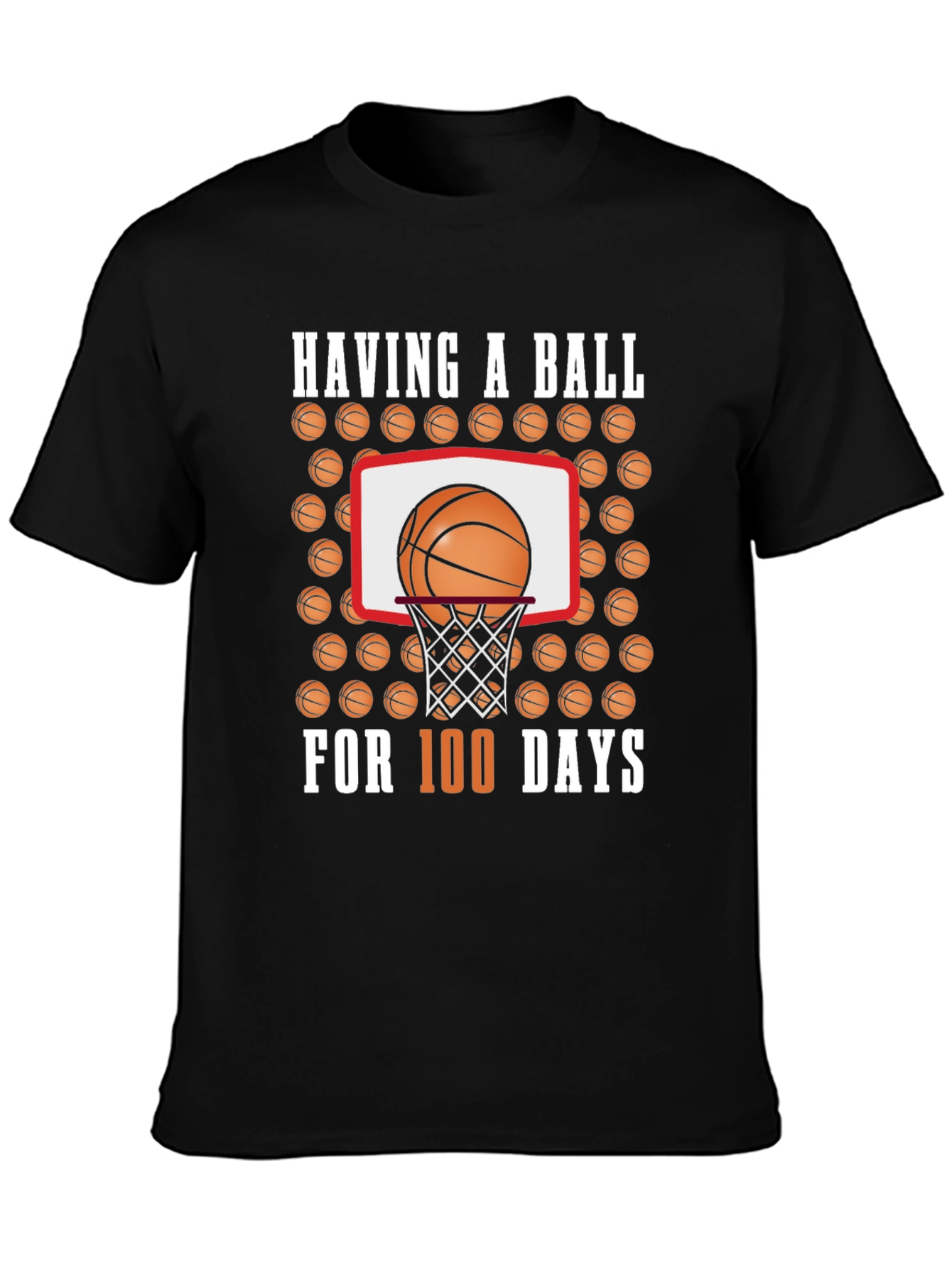 Black Having a Ball For 100 Days T-Shirt view 3
