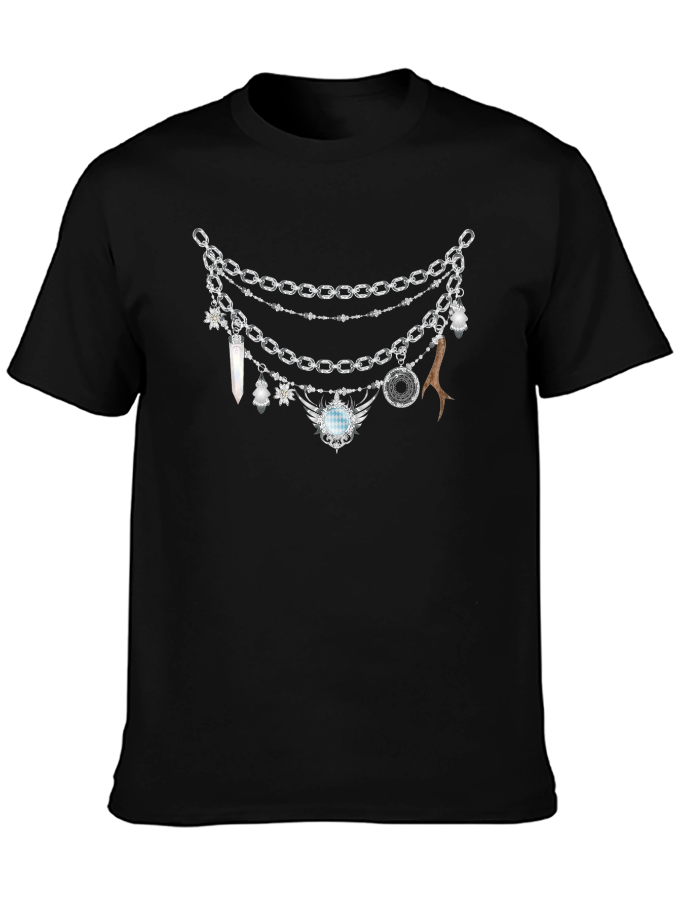 Black Chains & Charms Graphic T-Shirt view 3