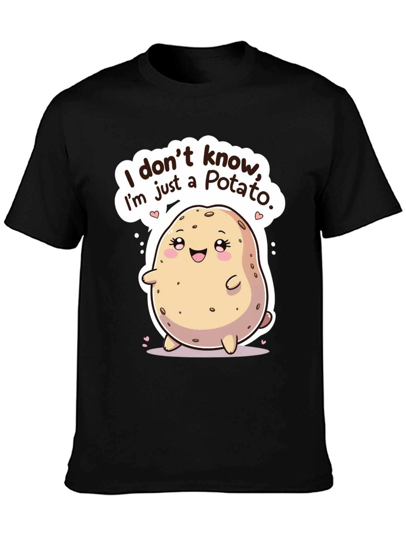 Black Funny Potato Graphic T-Shirt view 3