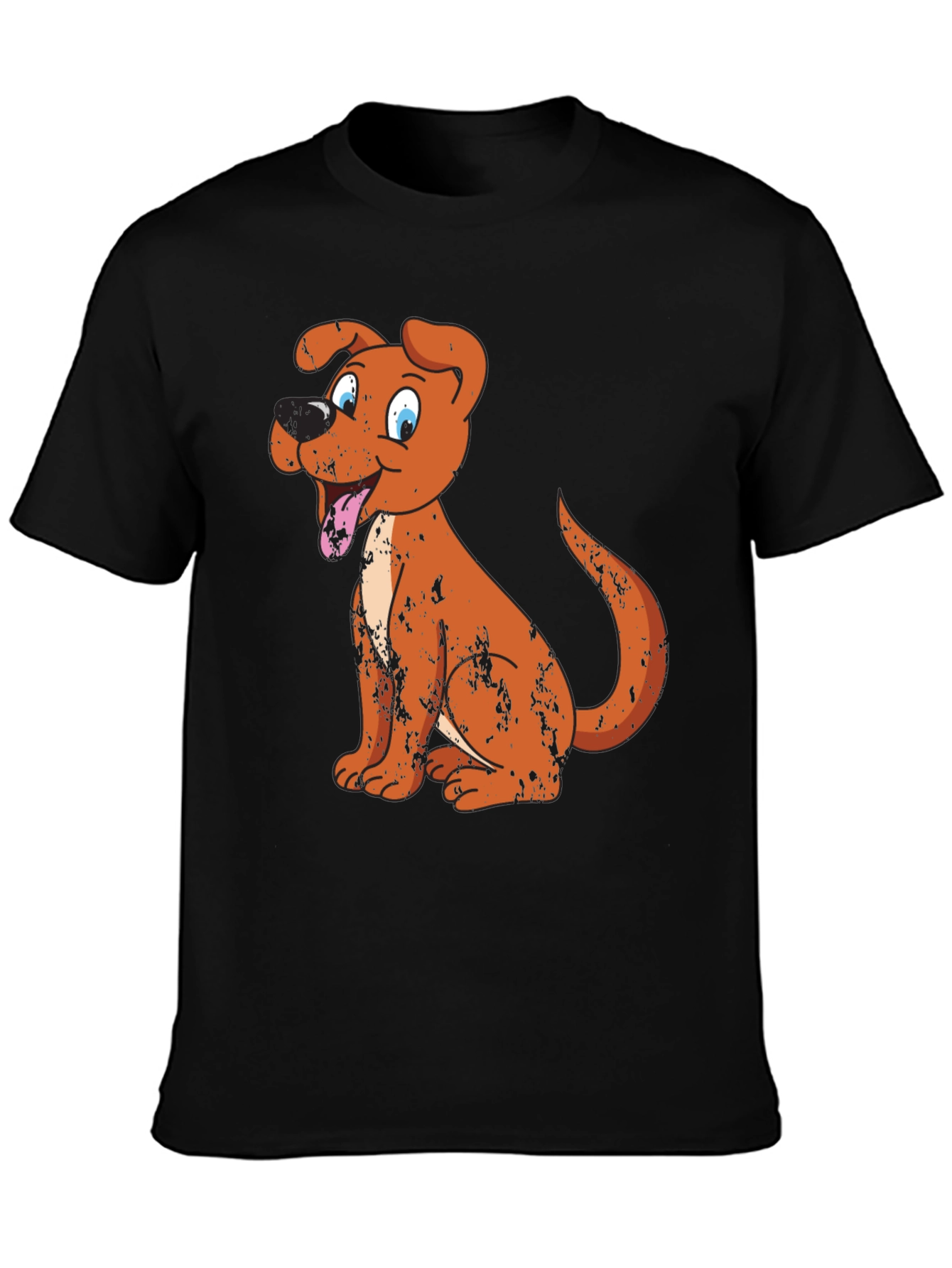 Black Cartoon Dog Graphic Tee - Black view 3