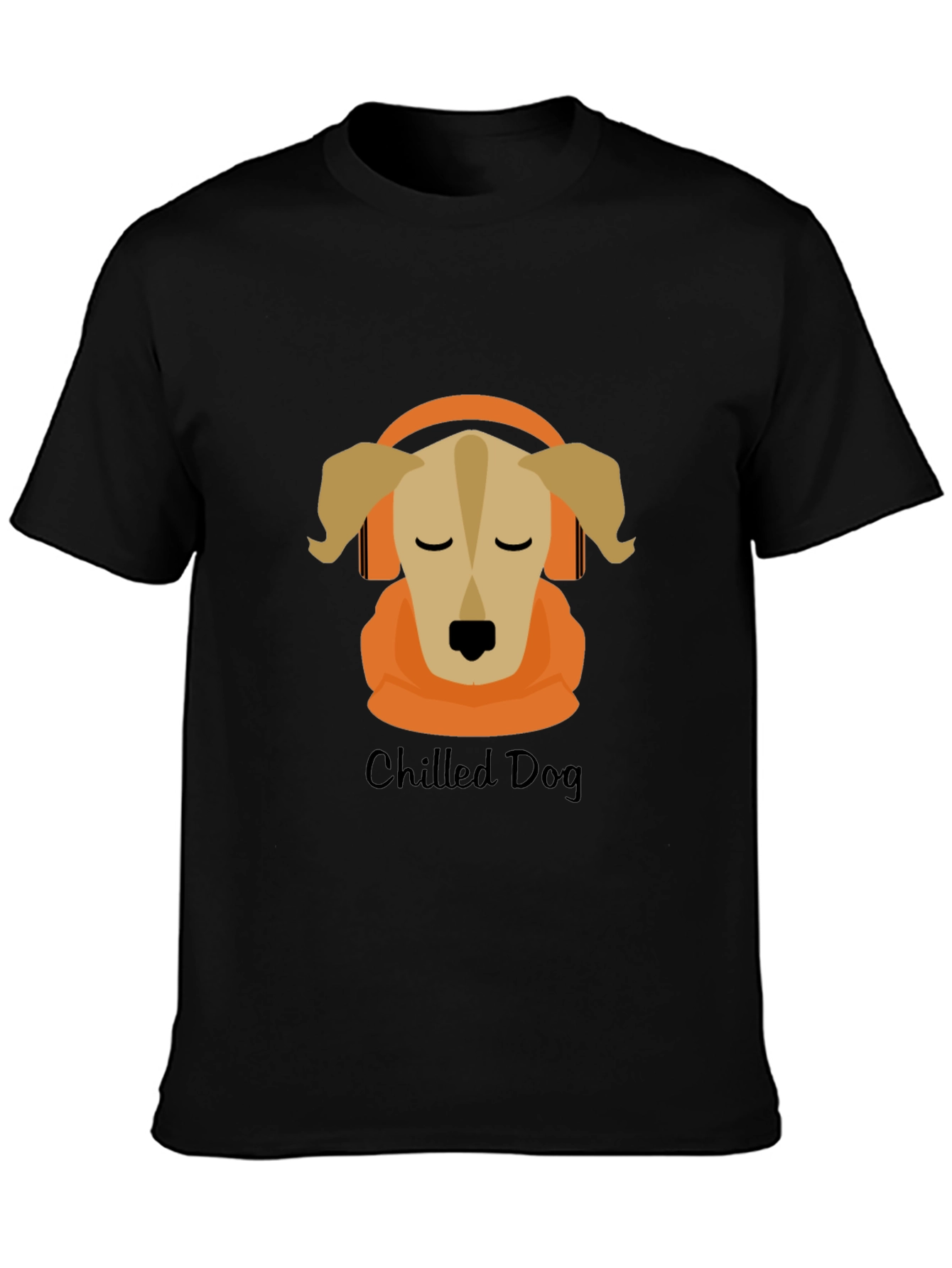 Black Chilled Dog Graphic Tee - Cool Canine Design view 3