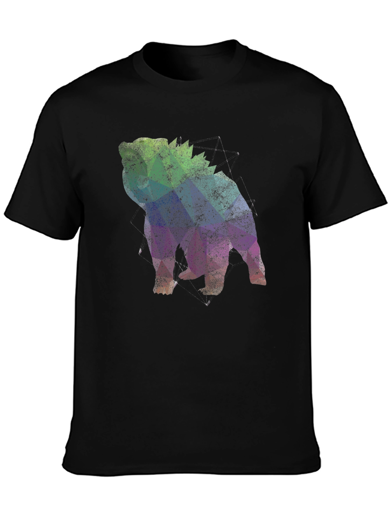 Black Geometric Bulldog Graphic T-Shirt view 3