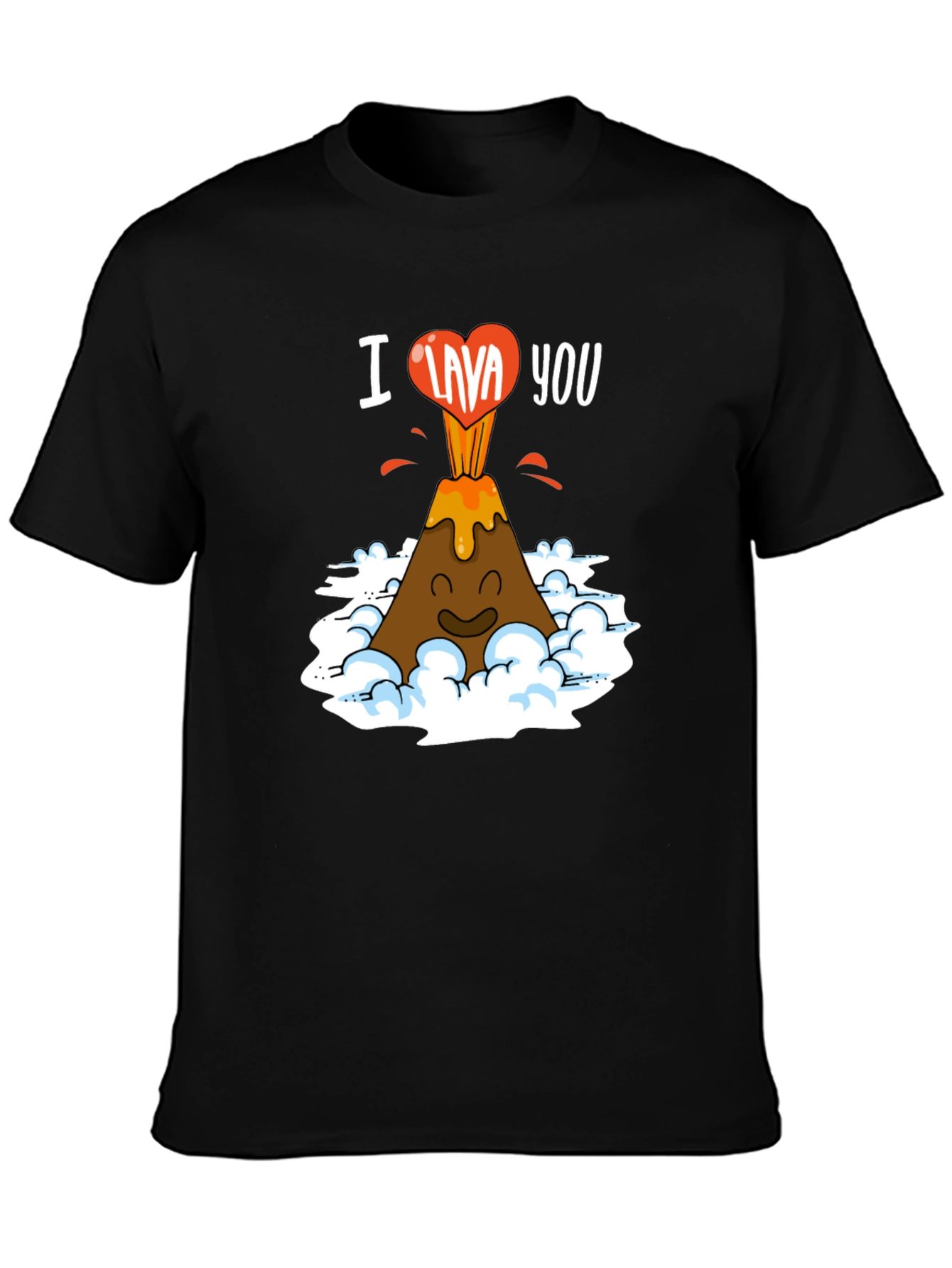 Black I Lava You Funny Volcano Graphic T-Shirt view 3