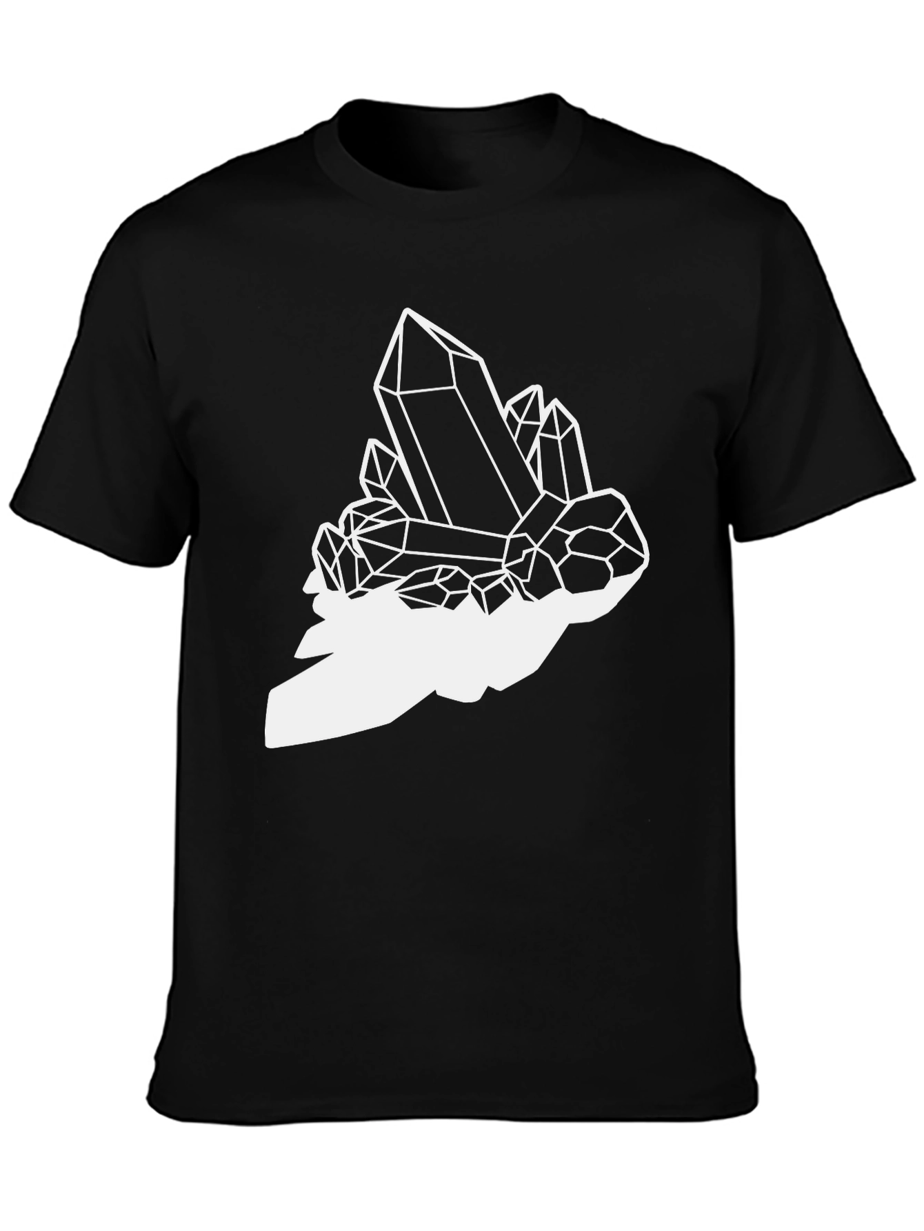 Black Crystal Cluster Graphic Tee - Black Cotton Blend view 3