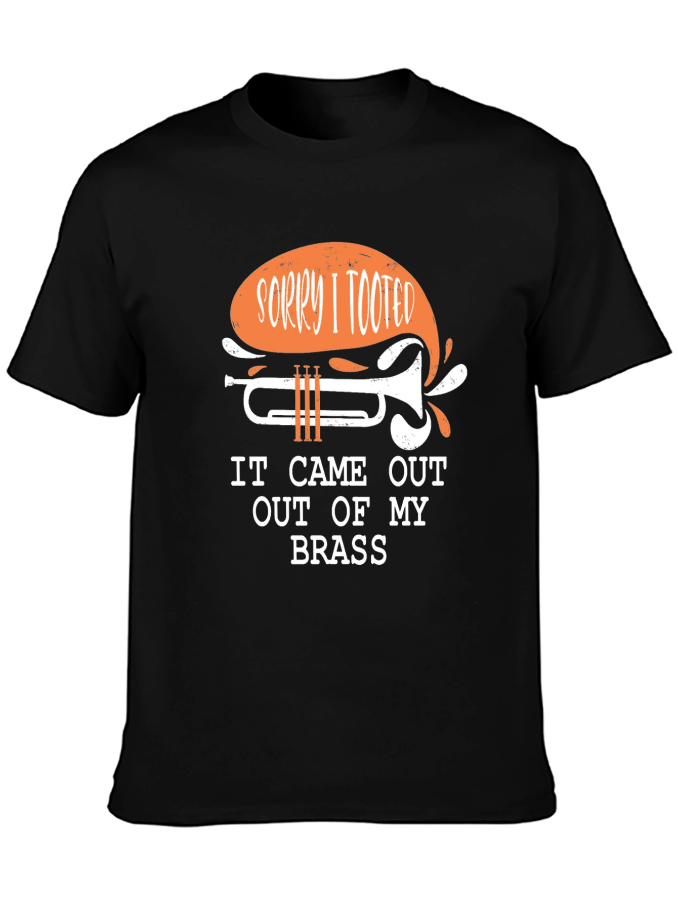 Black Sorry I Tooted Trumpet Graphic T-Shirt view 3