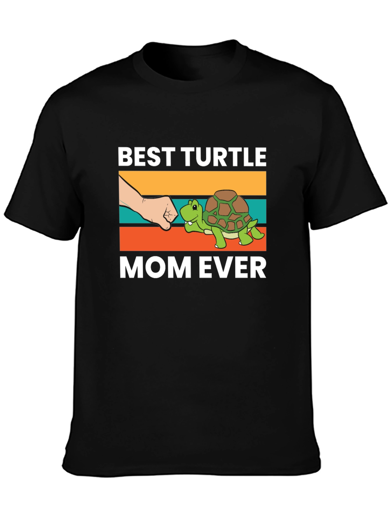 Black Best Turtle Mom Ever Graphic T-Shirt view 3