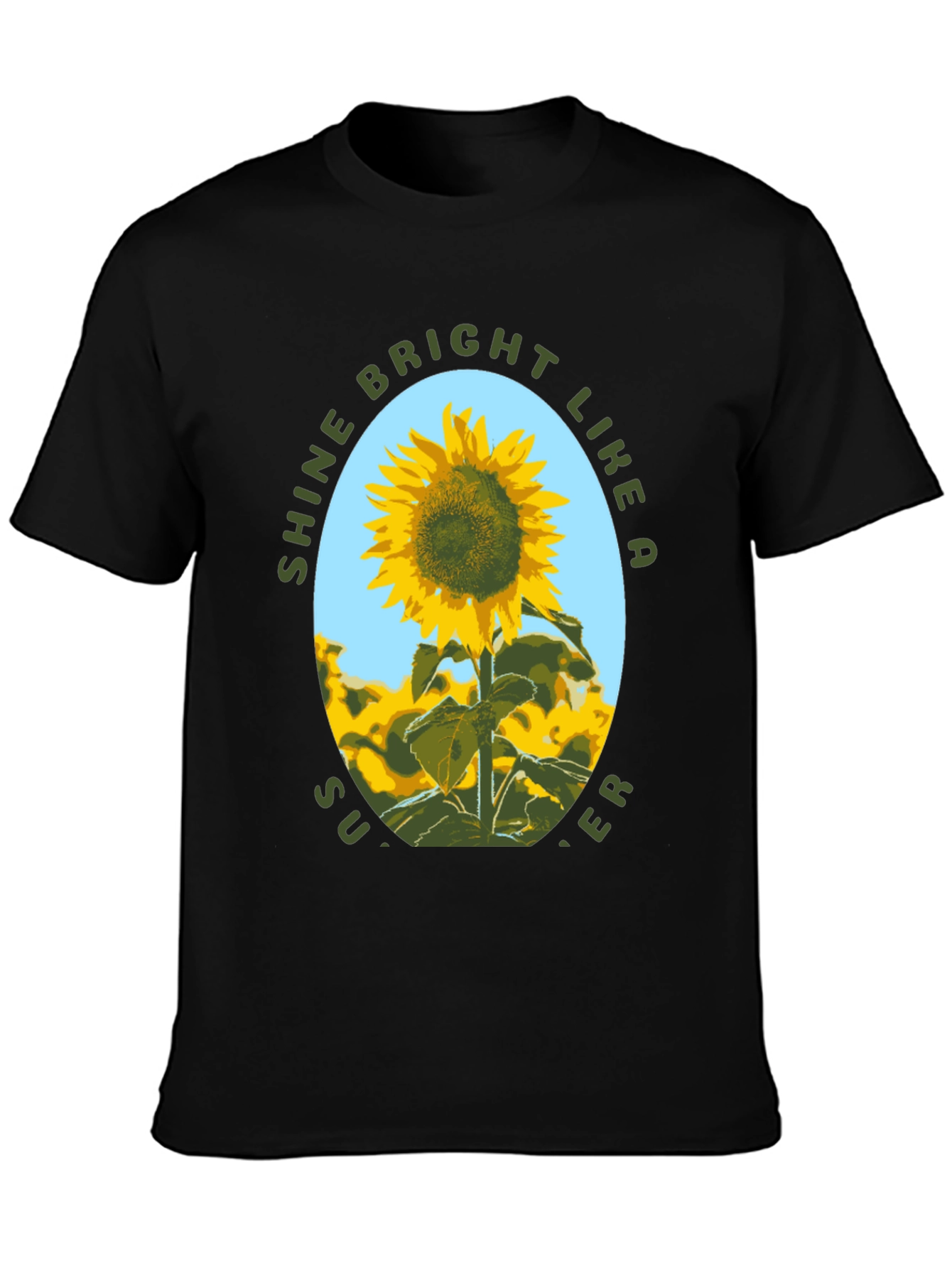 Black Sunflower Shine Bright Graphic T-Shirt view 3