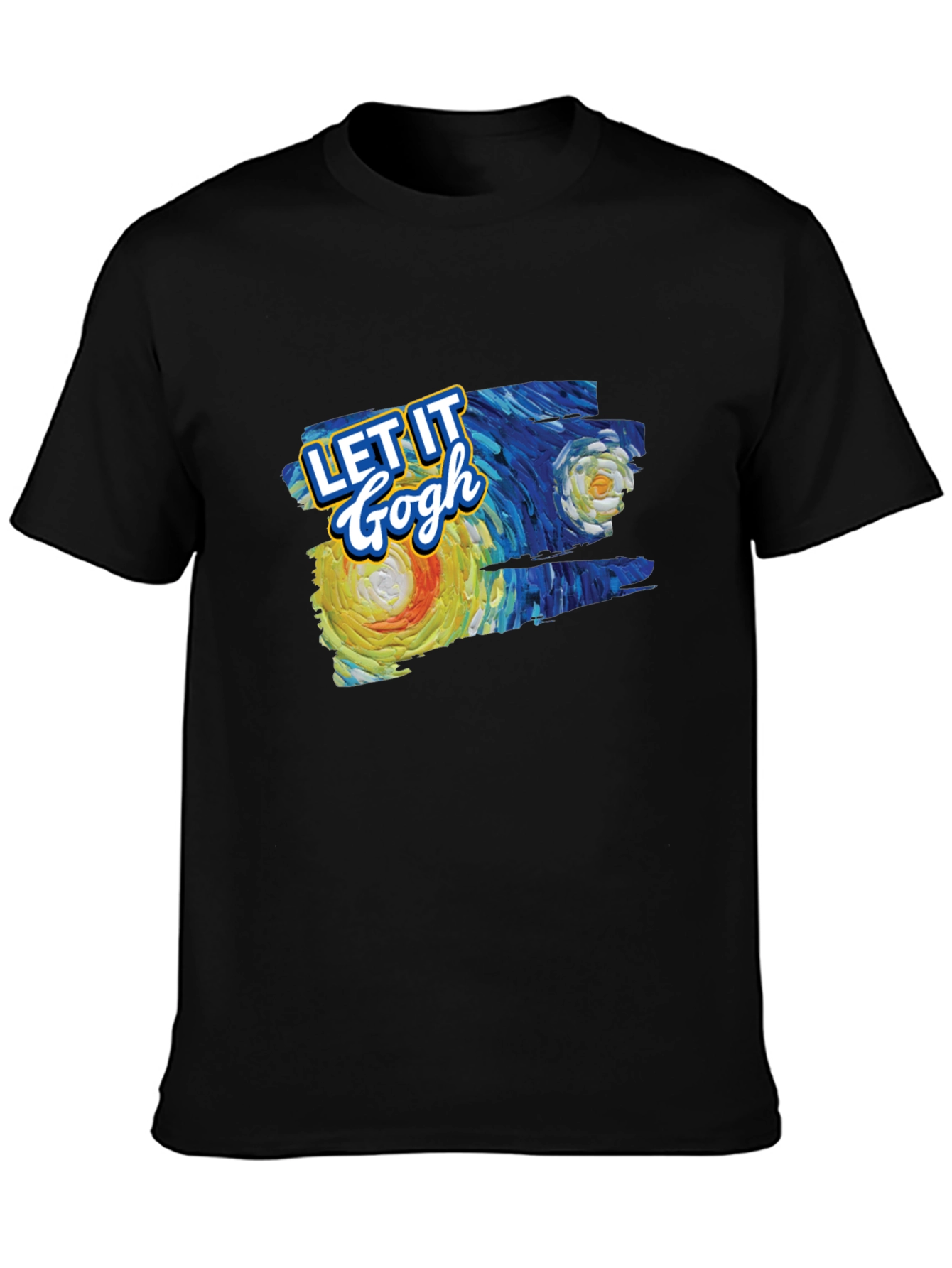 Black Let It Gogh T-Shirt - Artistic Tee view 3