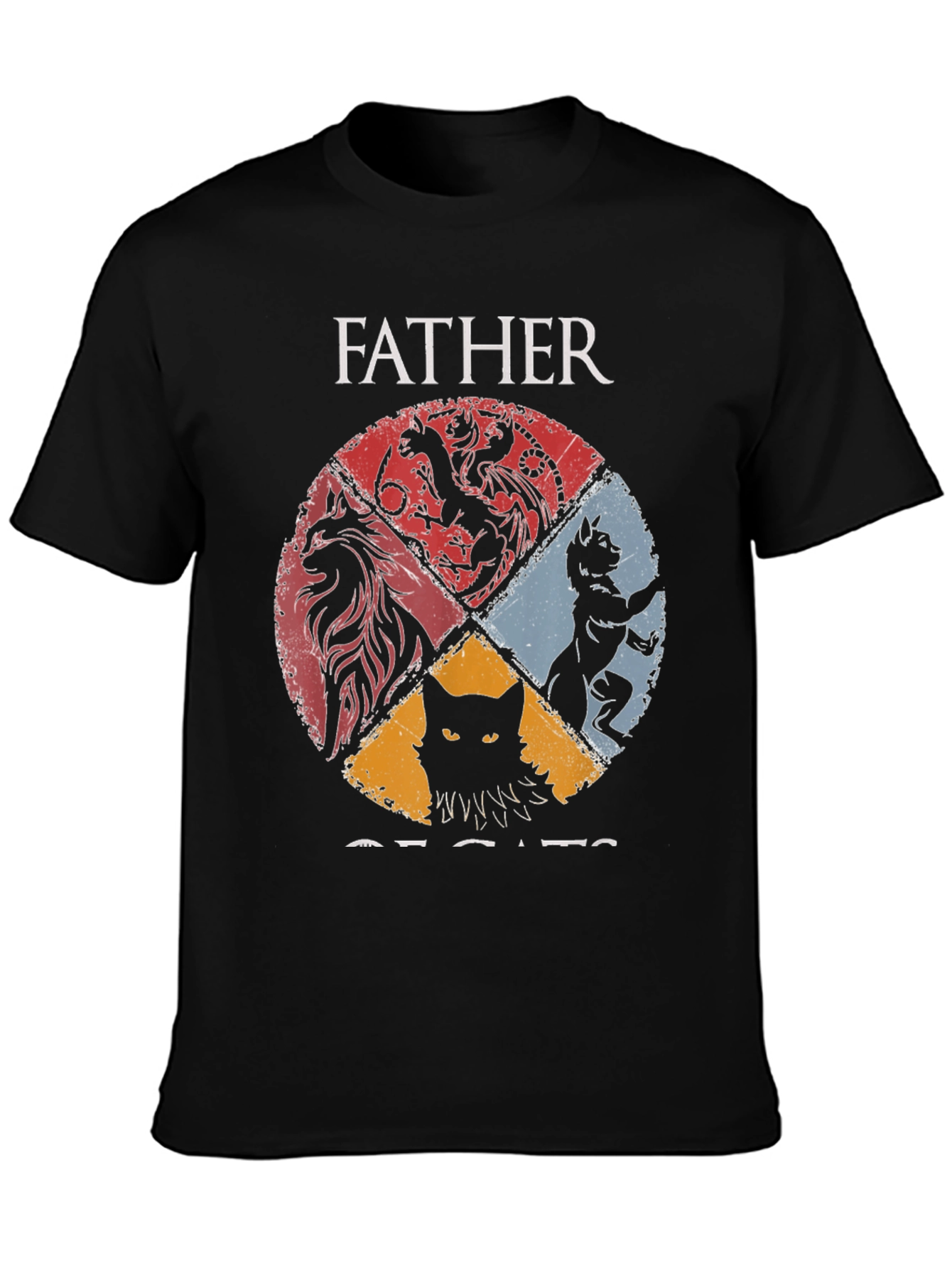 Black Father of Cats Graphic Tee view 3