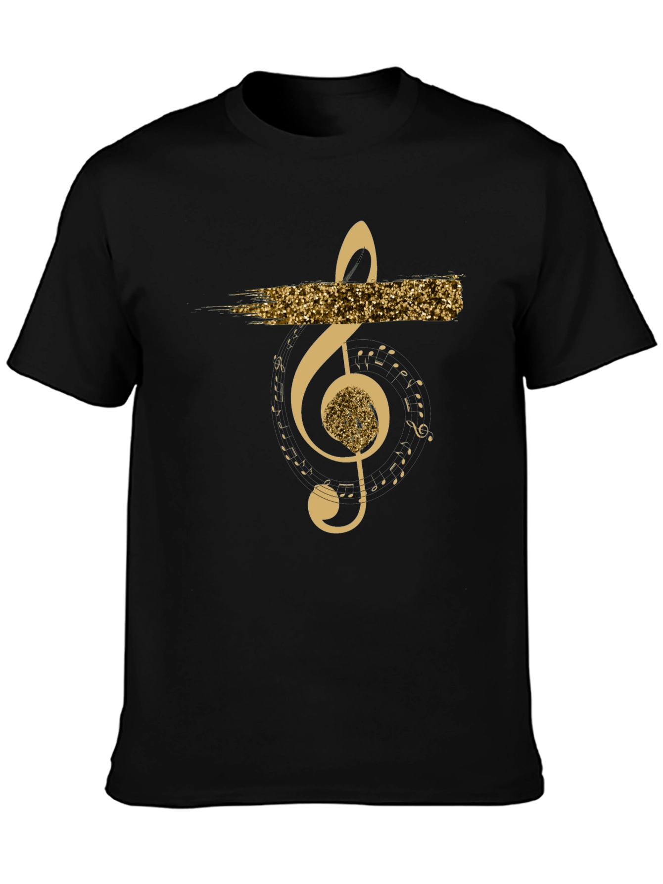 Black Musical Note Graphic T-Shirt - Black view 3