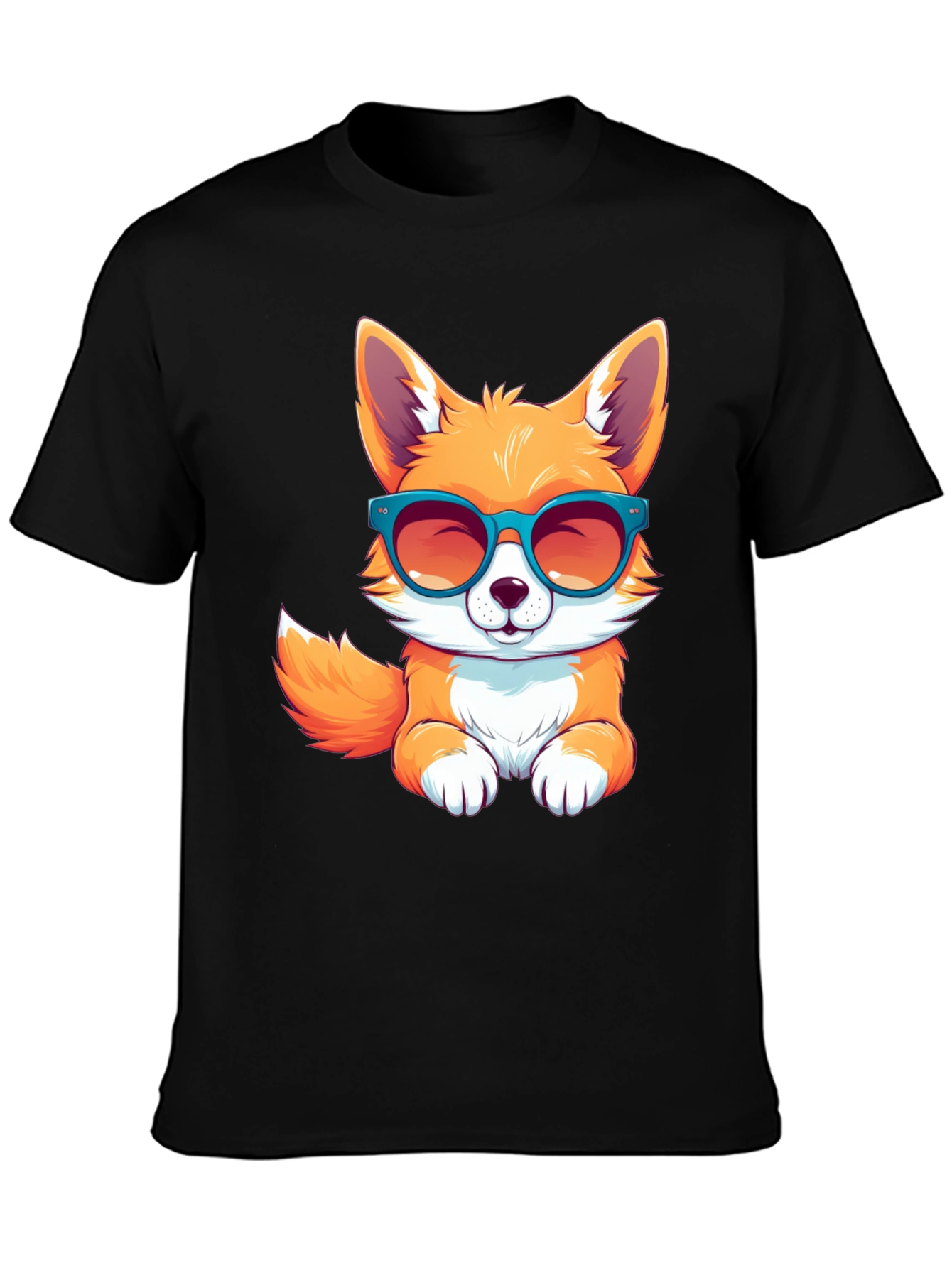 Black Cool Fox T-Shirt view 3