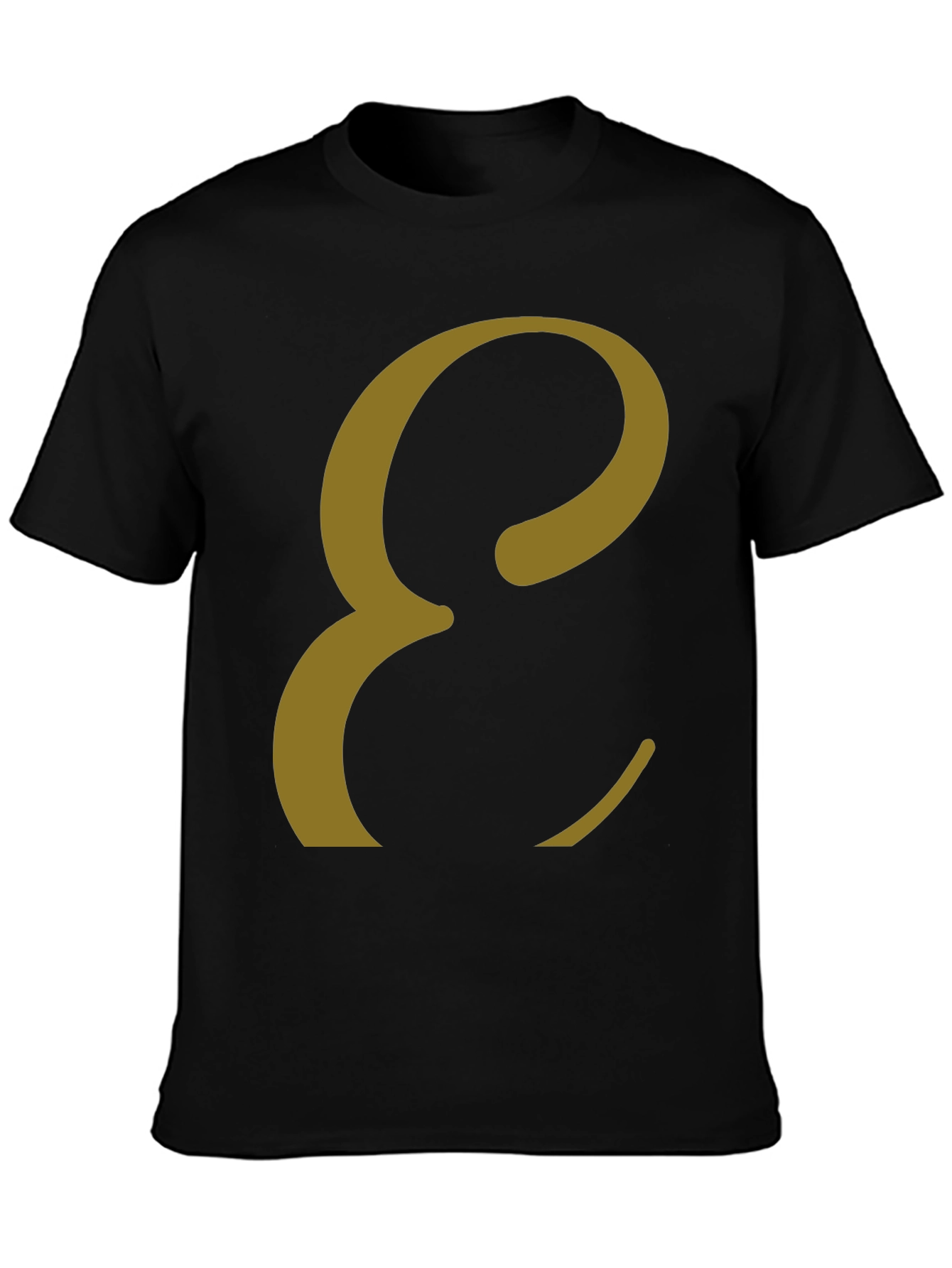 Black Elegant Letter E T-Shirt - Stylish Graphic Tee view 3
