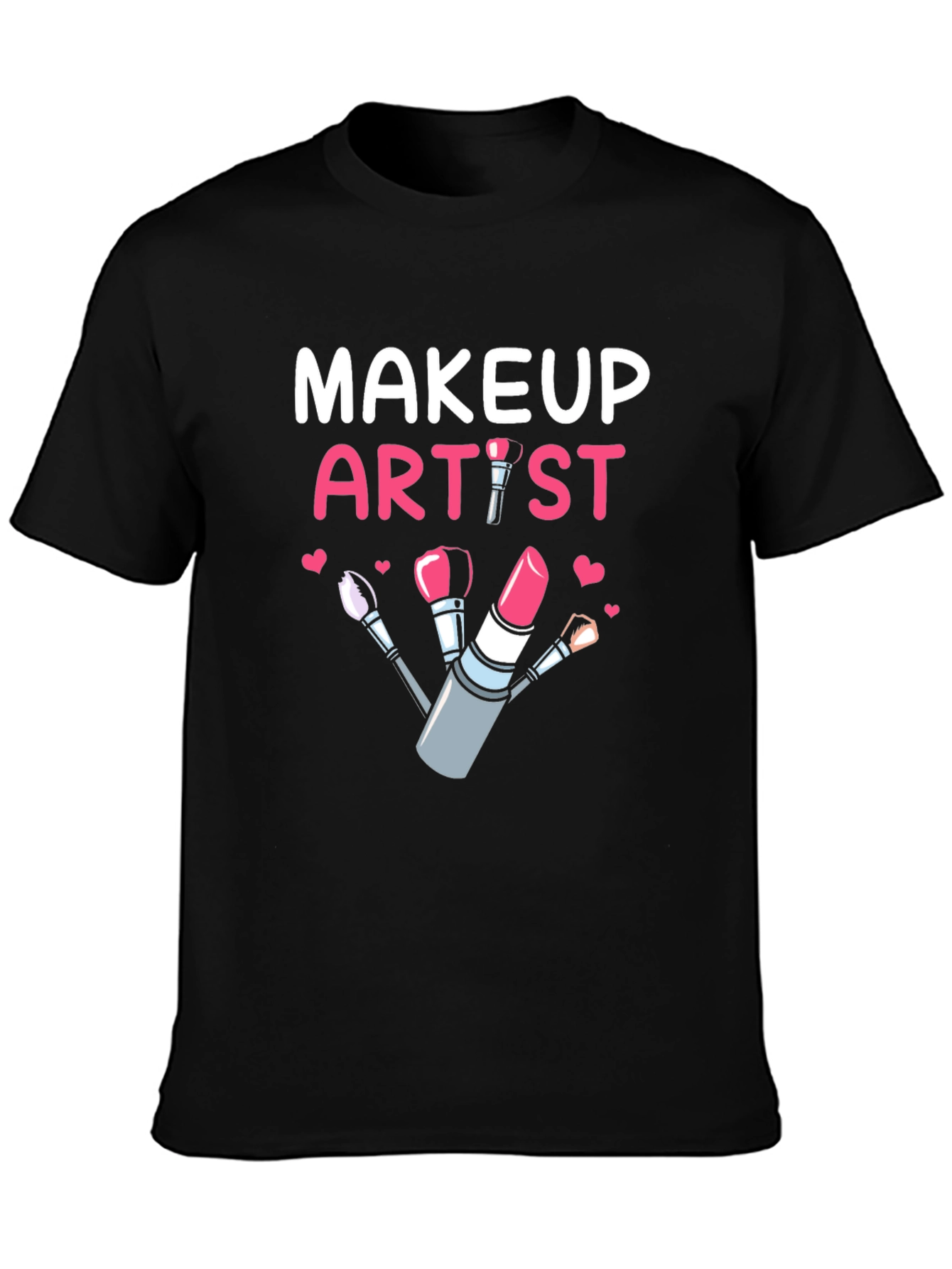 Black Makeup Artist T-Shirt - Cute Graphic Tee view 3
