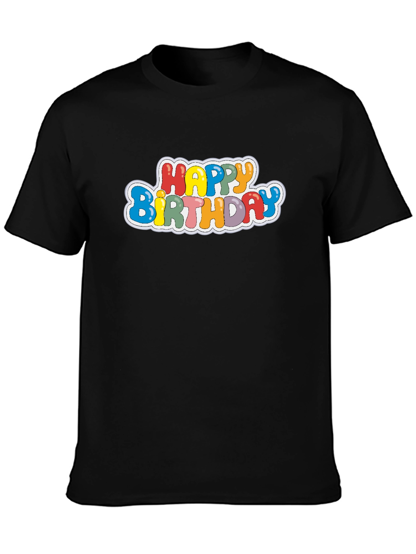 Black Happy Birthday Graphic Tee - Black T-Shirt view 3