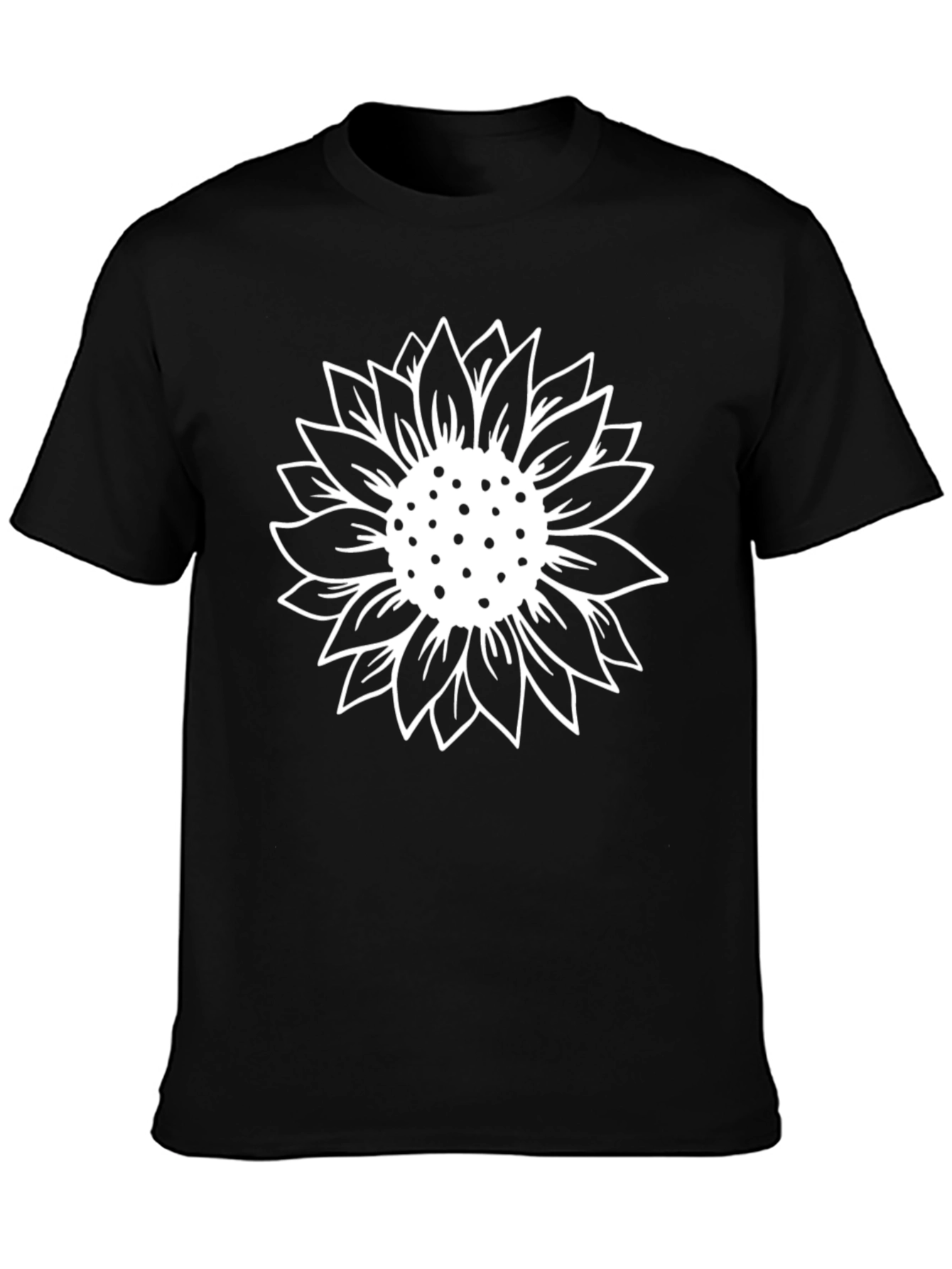 Black Sunflower Graphic Tee - Black Cotton Blend view 3