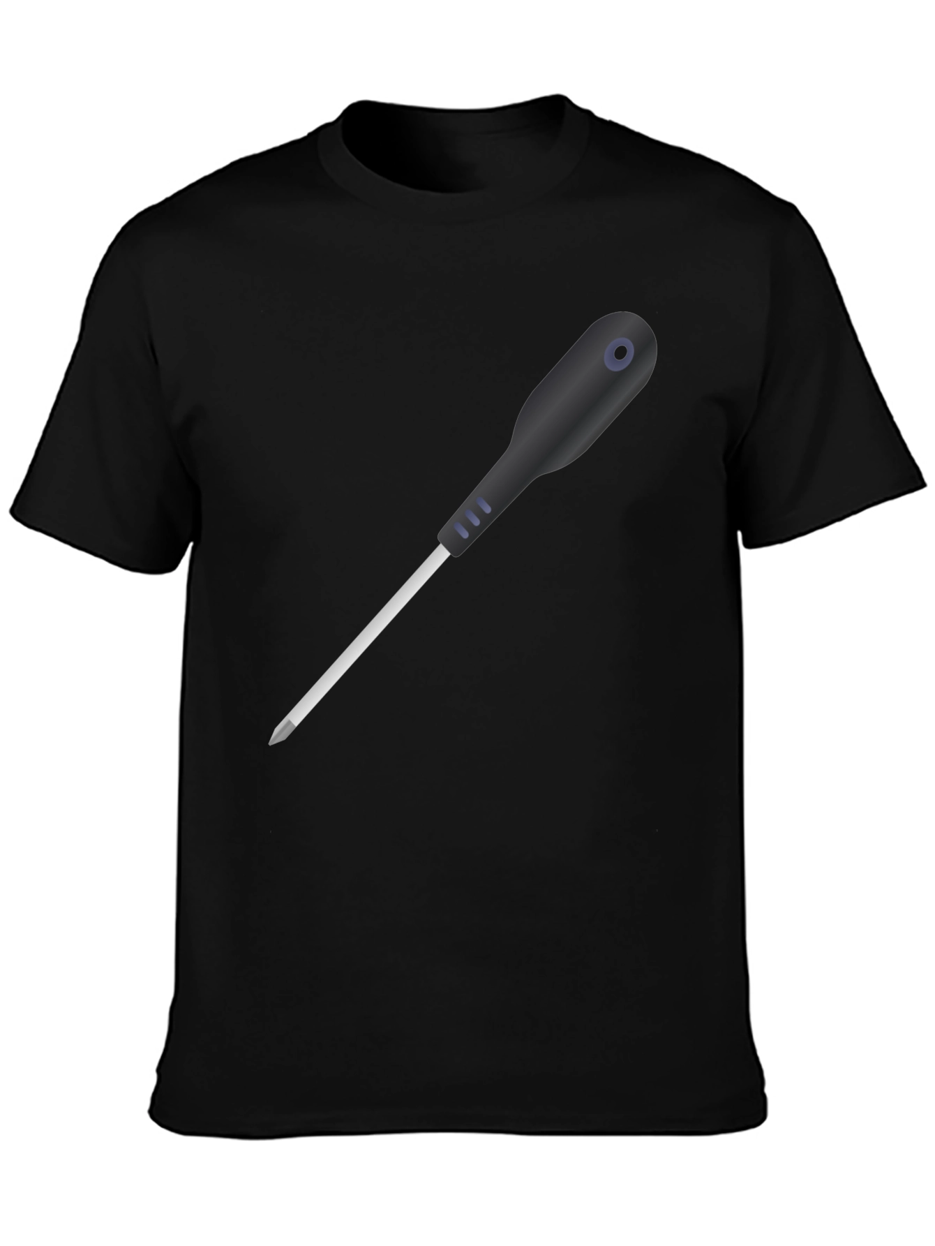 Black Screwdriver Graphic Tee - Black Crew Neck Short Sleeve Shirt view 3