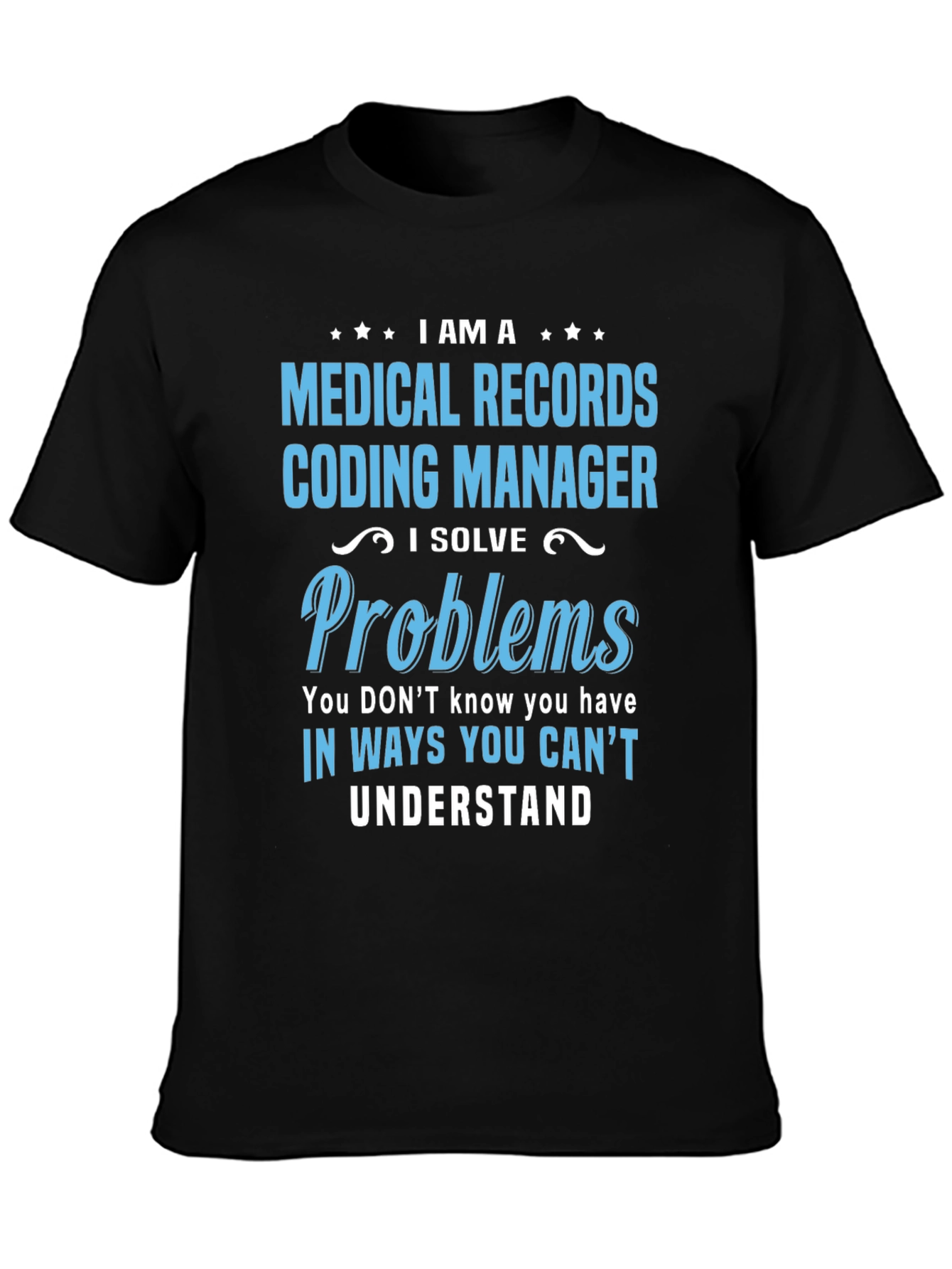 Black Medical Records Coding Manager Graphic Tee view 3