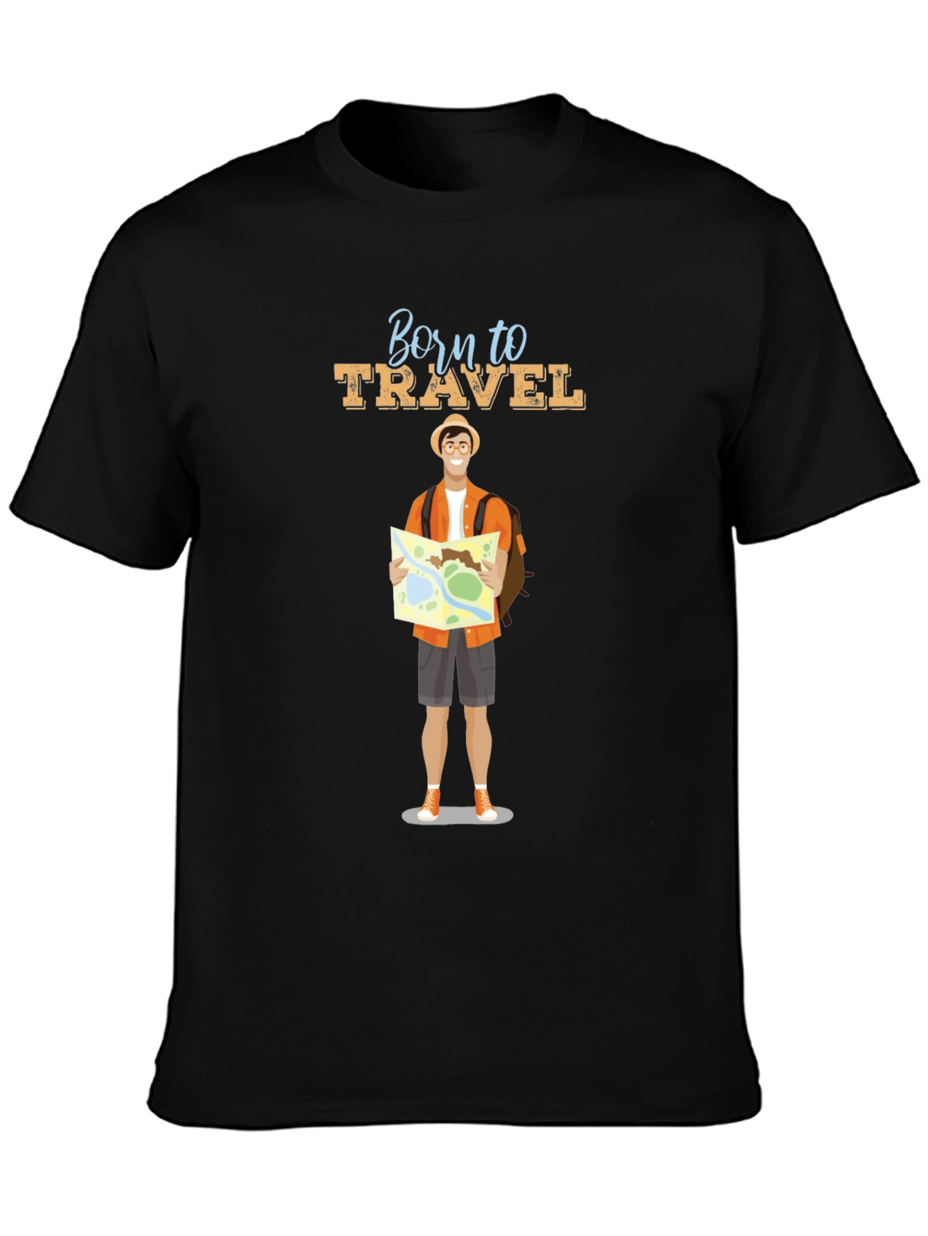 Black Born to Travel Graphic Tee - Adventure Awaits! view 3