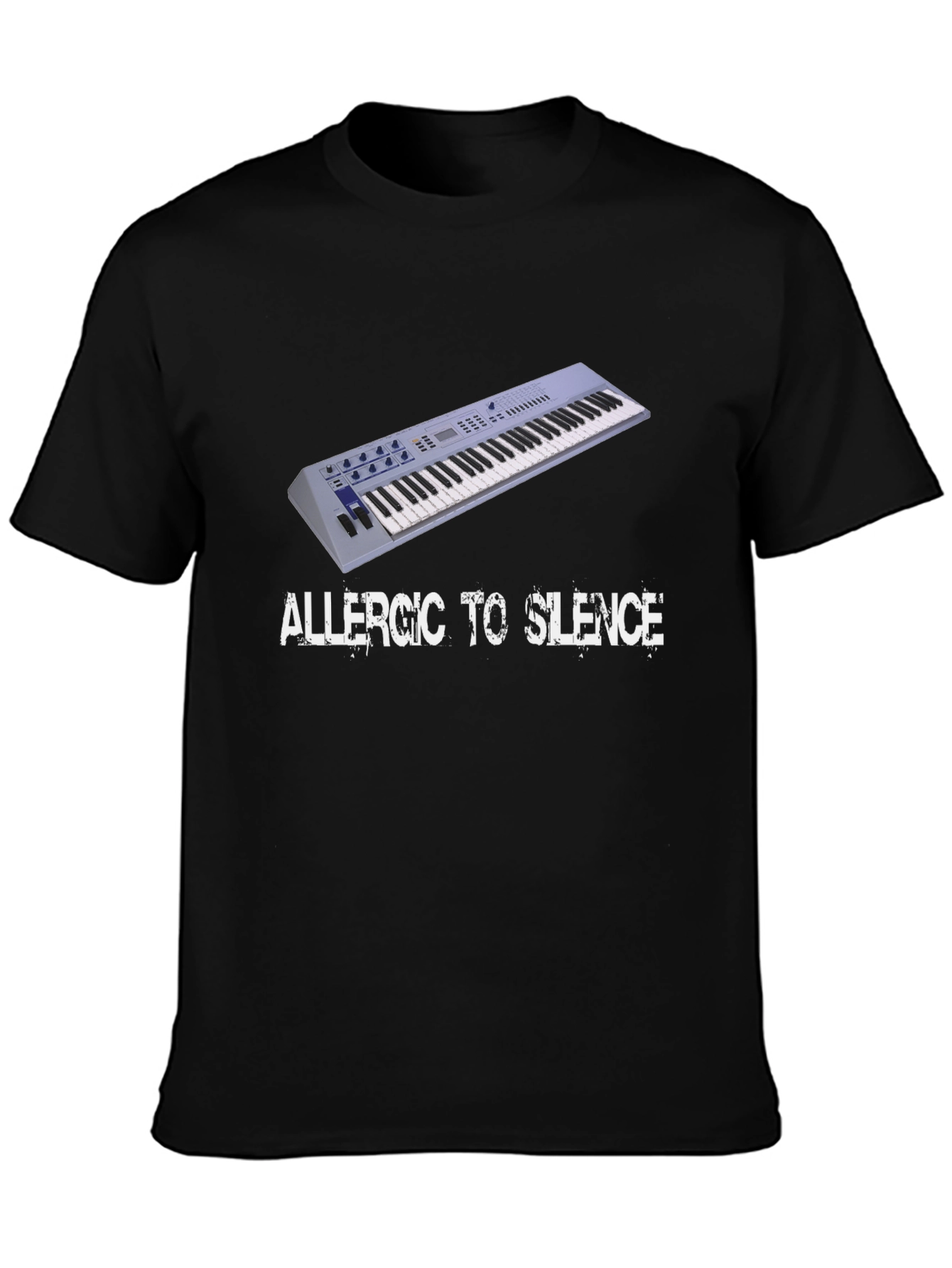 Black Allergic to Silence Black T-Shirt view 3