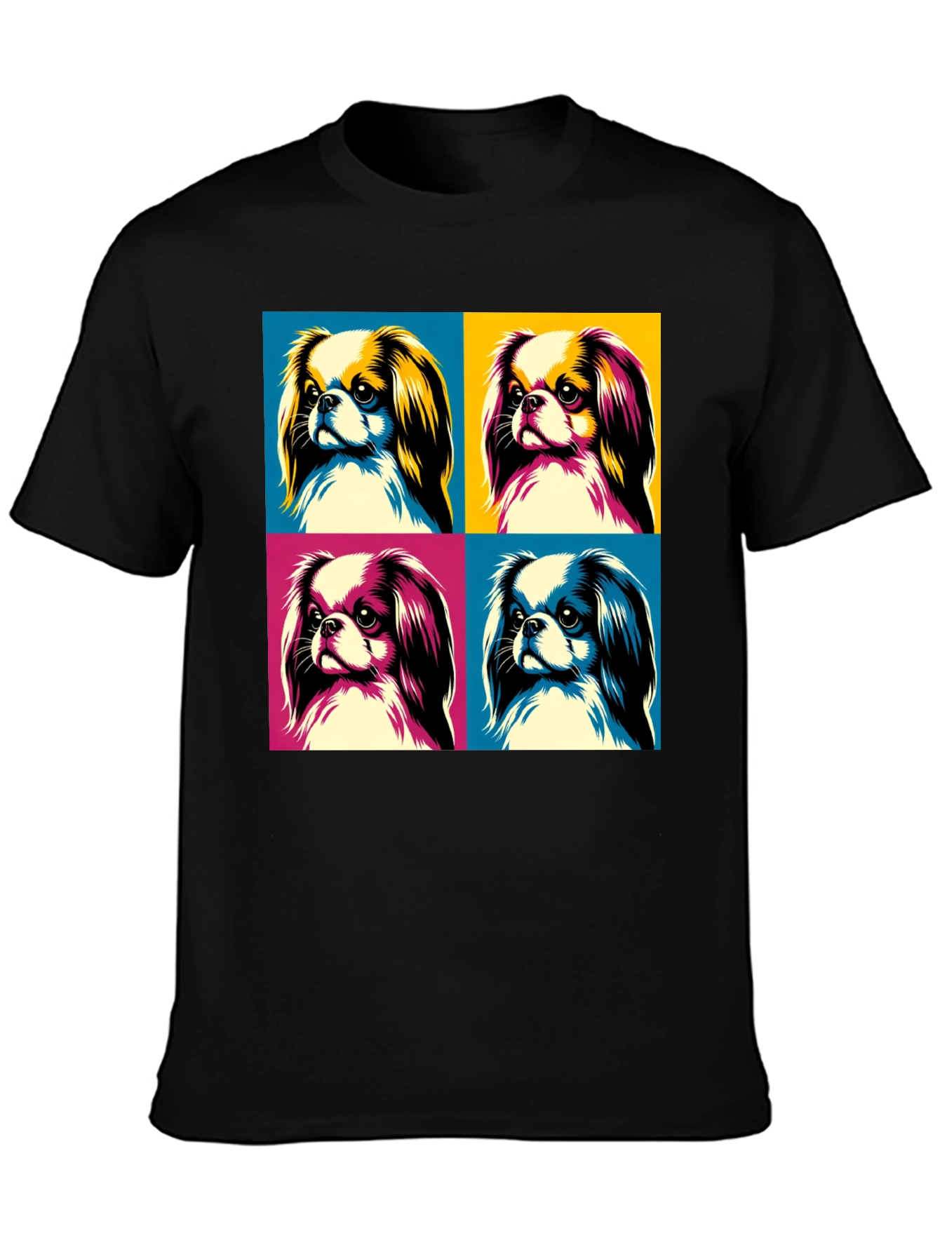 Black Pop Art Dog Graphic Tee - Stylish Canine Design view 3