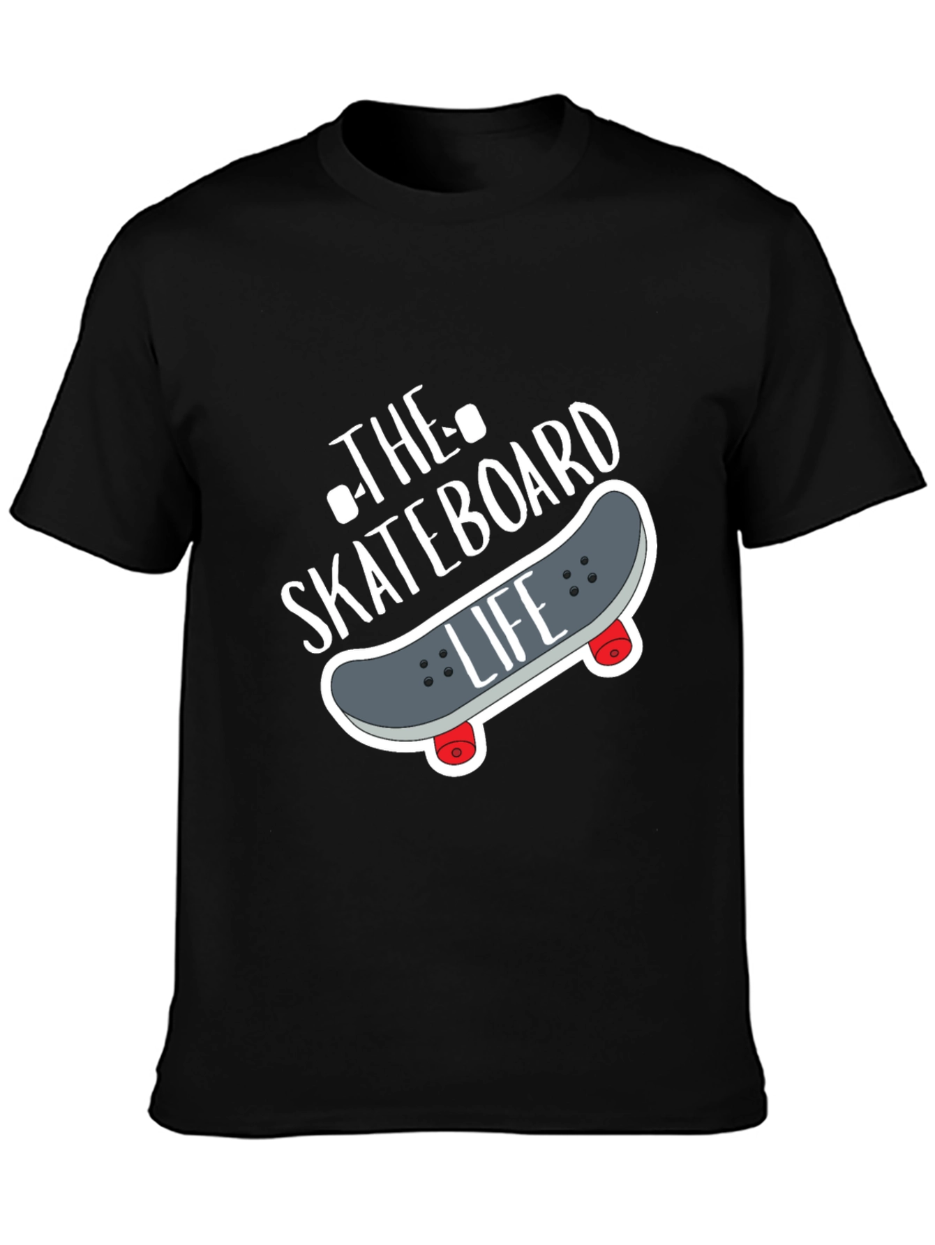 Black Skateboard Life Graphic Tee - Black view 3