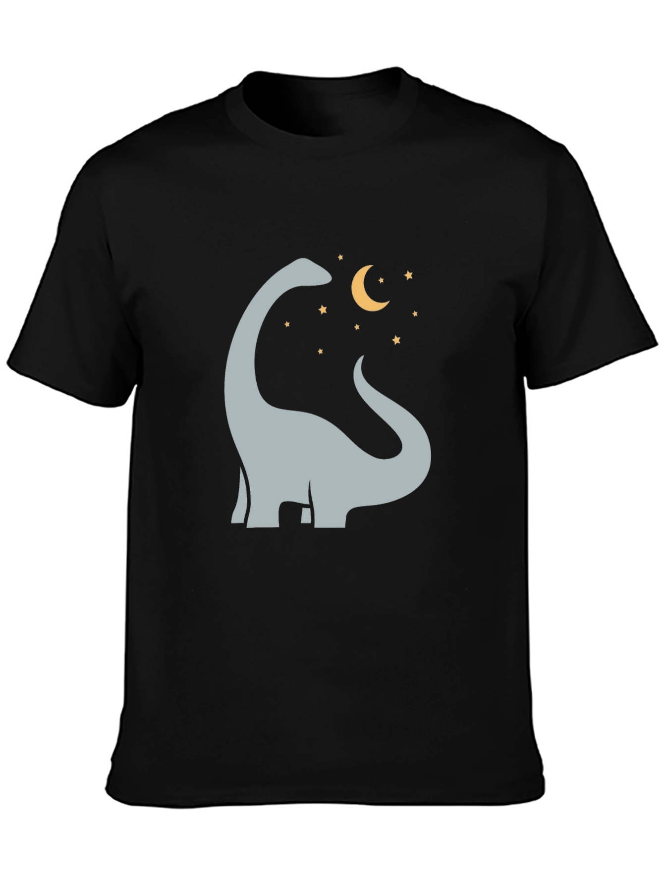 Black Dino Moon Graphic Tee - Stylish Black T-Shirt view 3