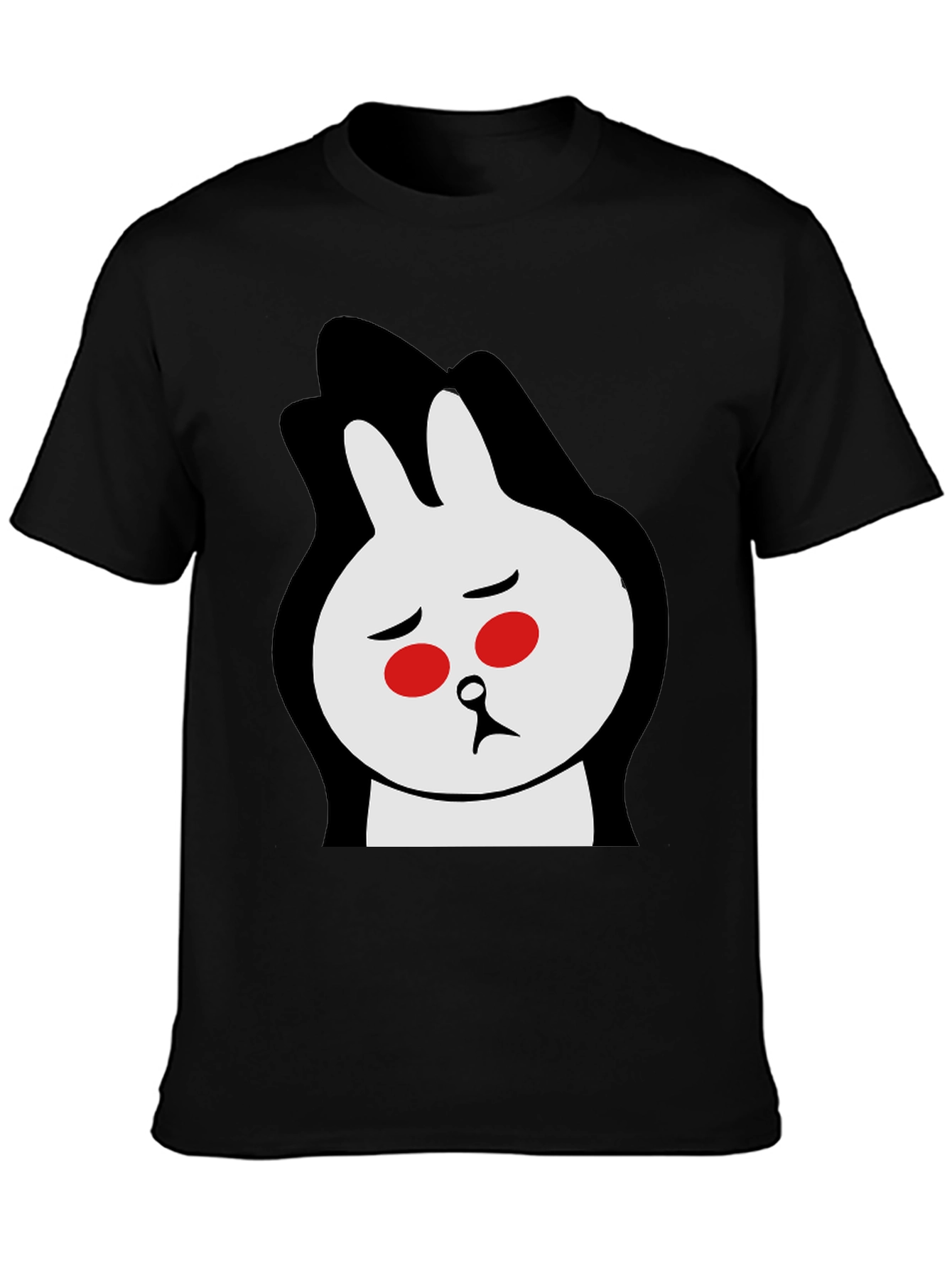 Black Sad Bunny Graphic Tee - Black Cotton Blend view 3