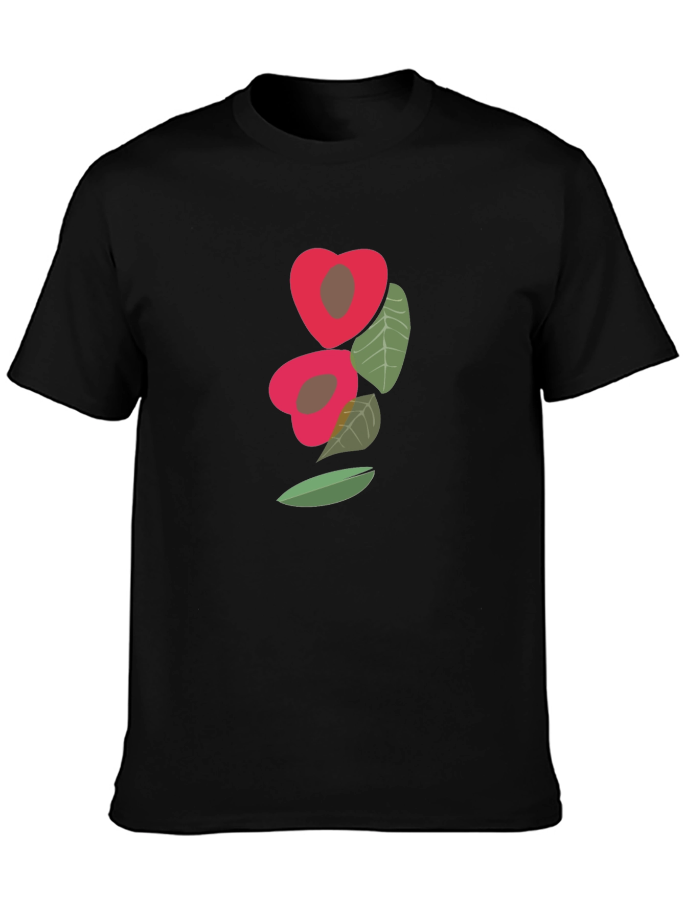 Black Unique Fruit Graphic Tee - Modern Casual Style view 3