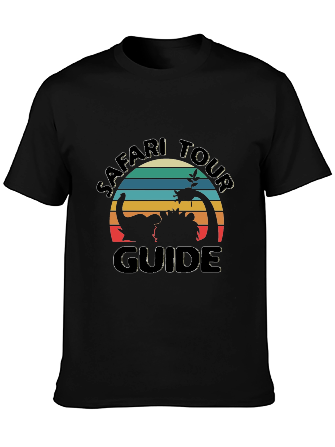 Black Safari Tour Guide Graphic Tee - Black Cotton view 3