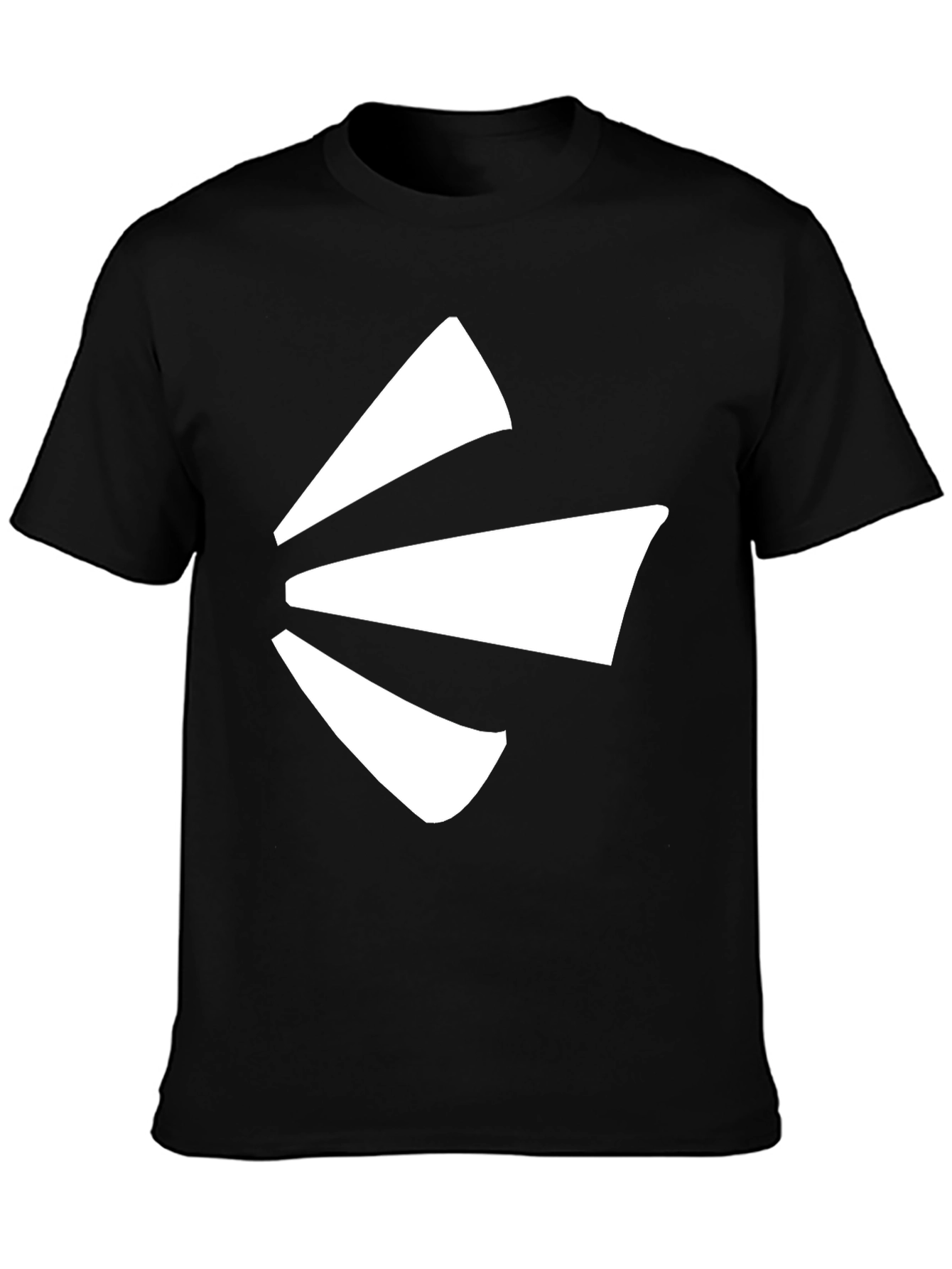 Black Black Tee with Abstract White Design view 3