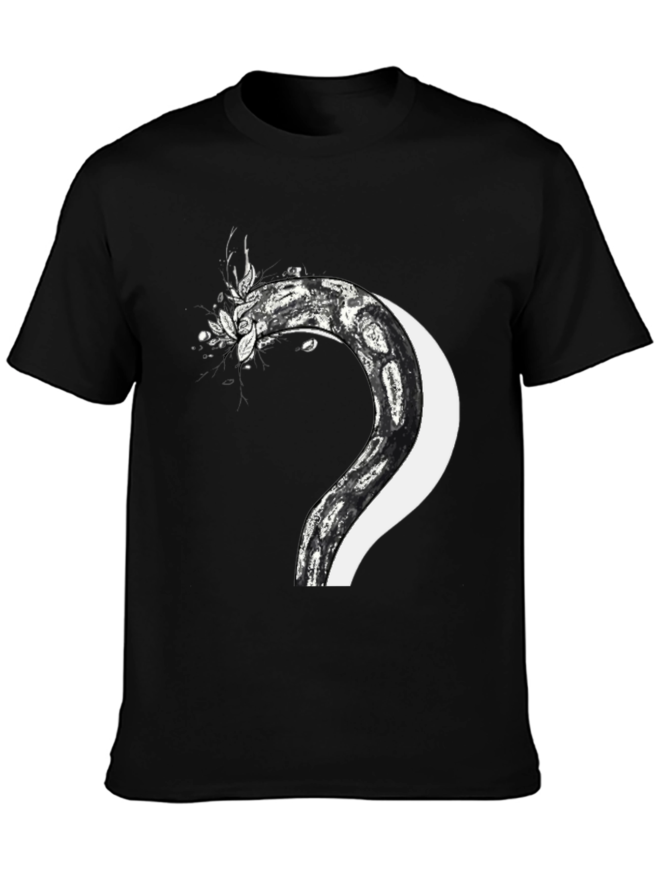 Black Serpent & Moon Graphic Tee - Men's Black T-Shirt view 3