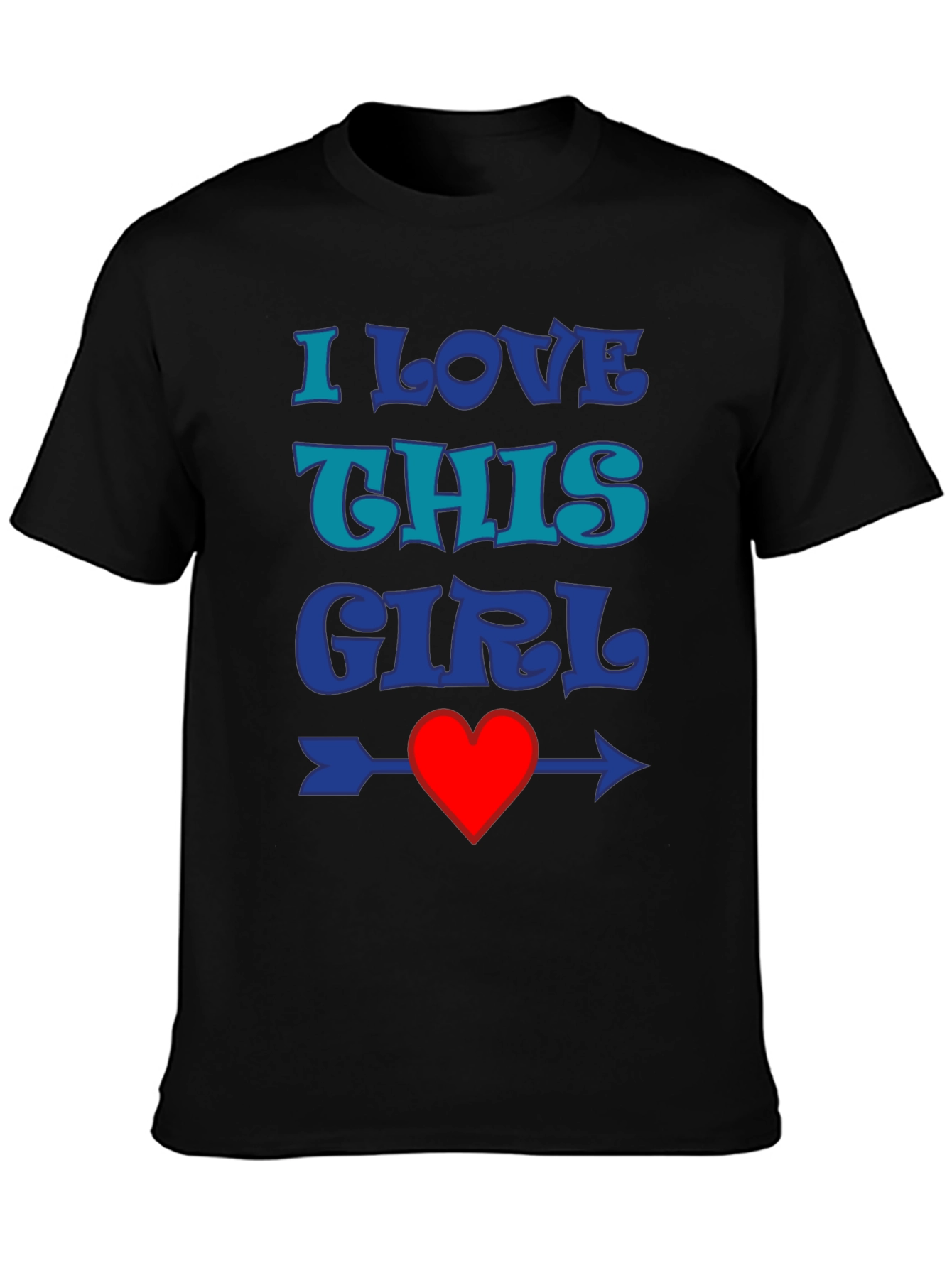 Black I Love This Girl Graphic Tee - Heart Arrow Design view 3