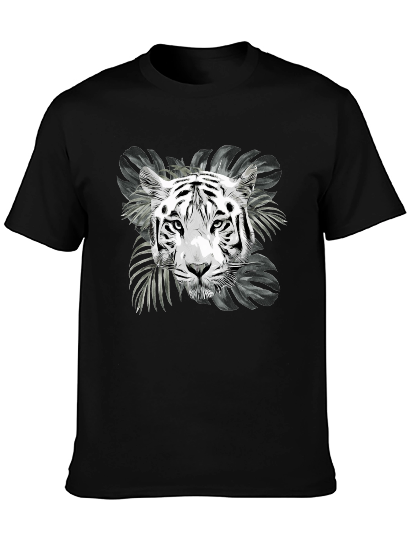 Black Tiger Graphic Print Black T-Shirt view 3